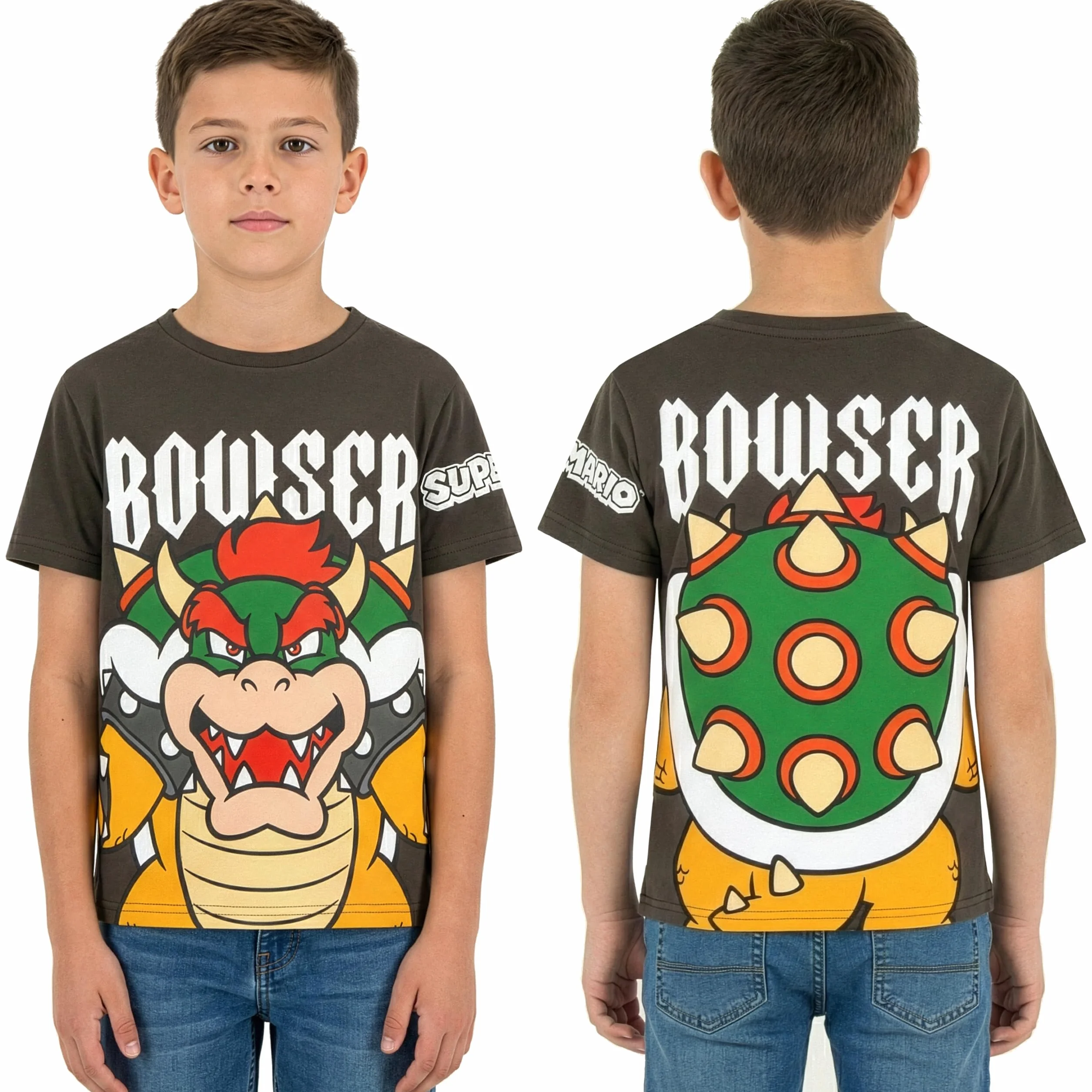 Super Mario Koszulka, Koszulka Bowser Dla Chłopca, Dziecięca Koszulkas Gamingowa Z Krótkim Rękawem, Bawełniany Letni Top