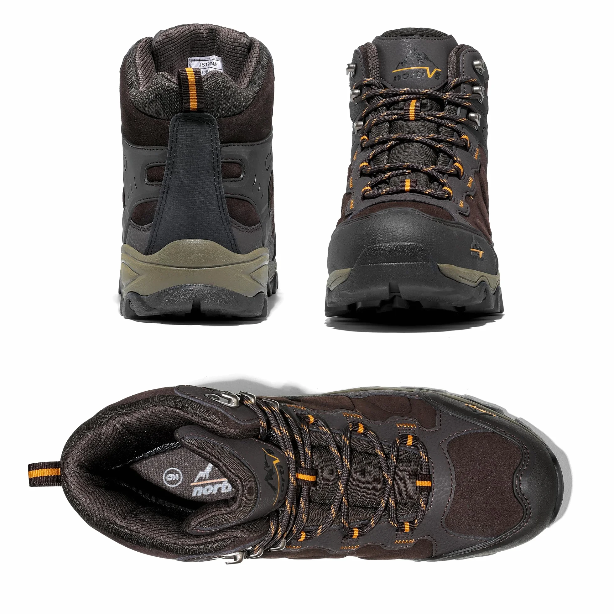 NORTIV 8 Męskie wodoodporne buty turystyczne outdoorowe Mid Trekking Backpacking Buty alpinistyczne JS19004M