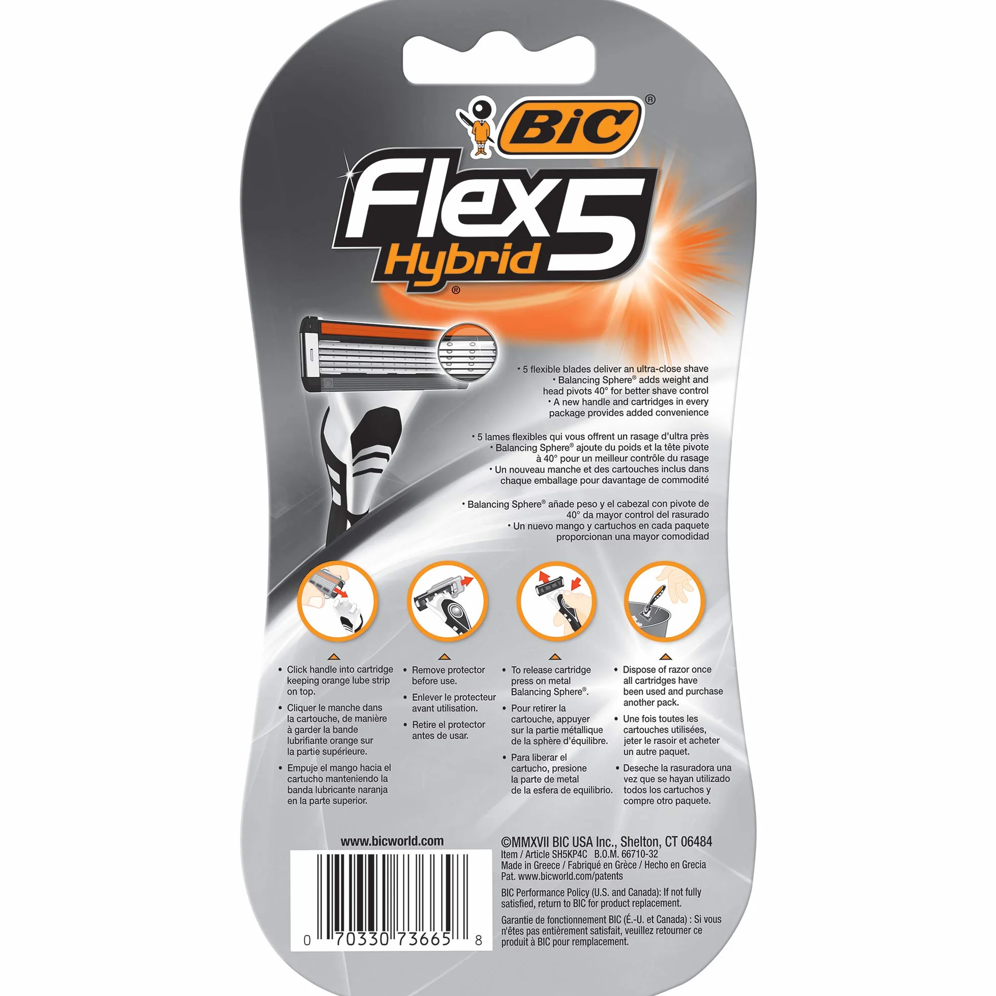 BIC Flex 5 maszynka do golenia hybrydowa, 8 sztuk