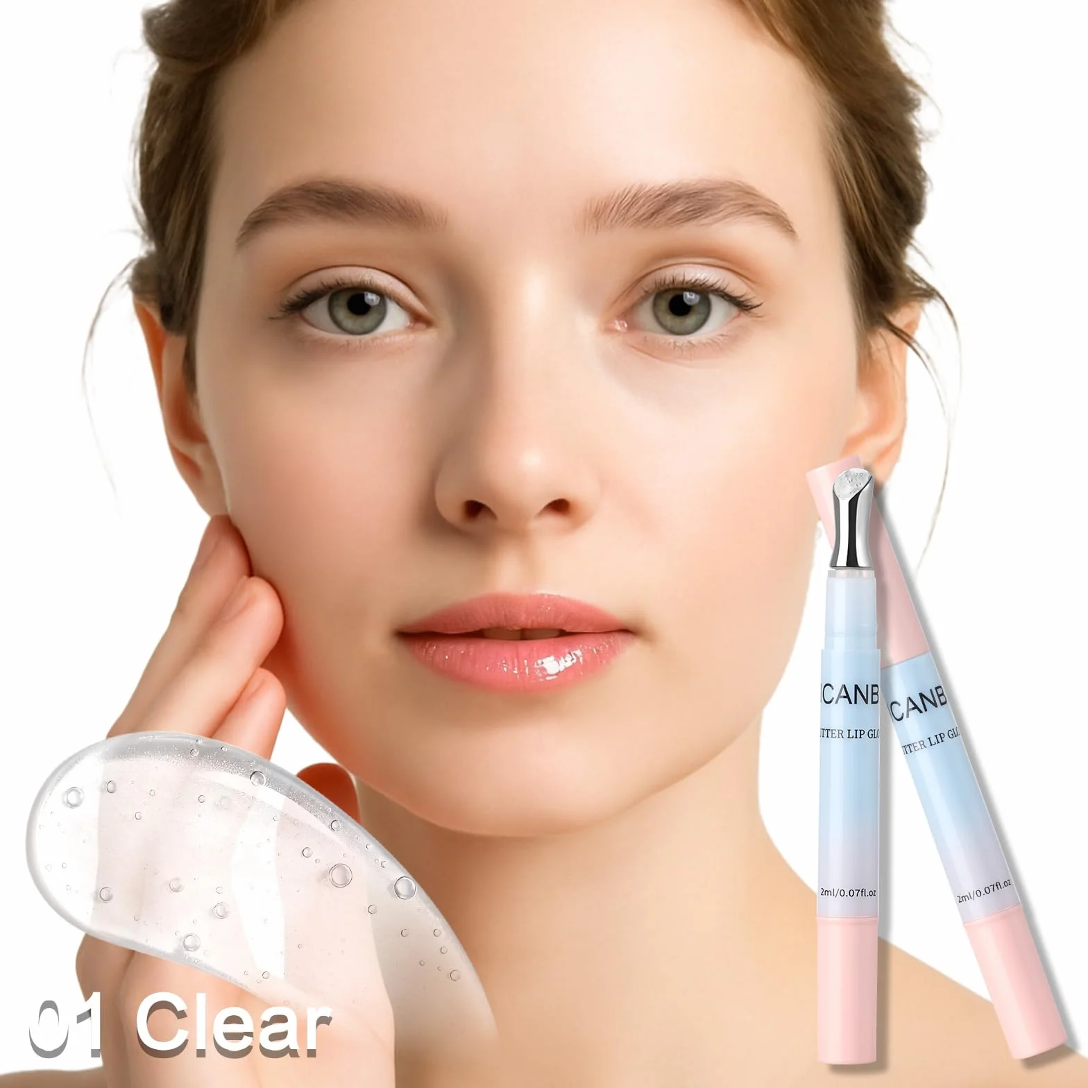 UCANBE Butter Lip Gloss: Nawilżająca i odżywcza pomadka do ust, metalowa końcówka, lekka, nieprzywierająca, miękka, błyszcząca (01 Transparent)