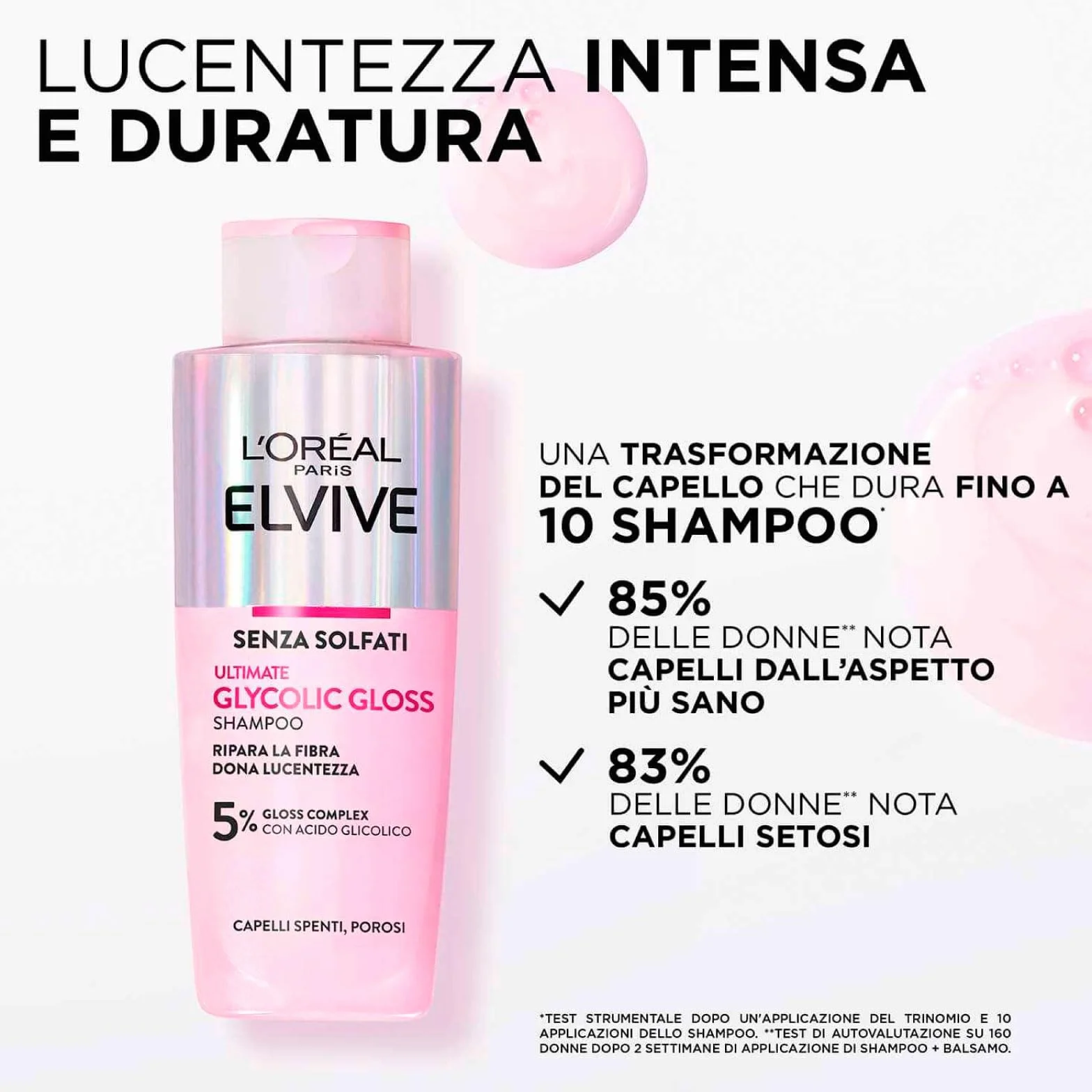 L'Oréal Paris Elseve Elvive Glicolic Gloss odżywka 150 ml szampon 200 ml serum bez płukania 150 ml zabieg laminowania 200 ml zestaw 4 butelki