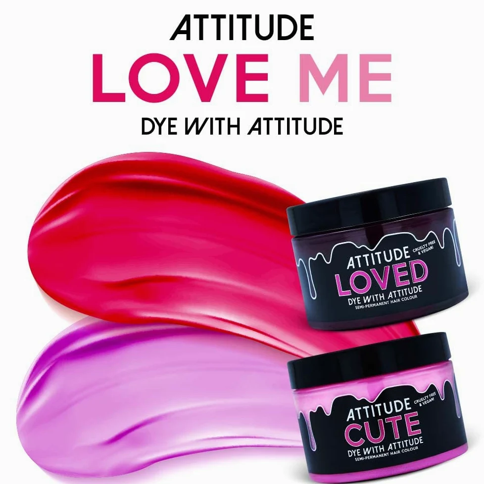 Attitude Hair Dye LOVE ME duo Półtrwały zestaw do farbowania włosów Różowy