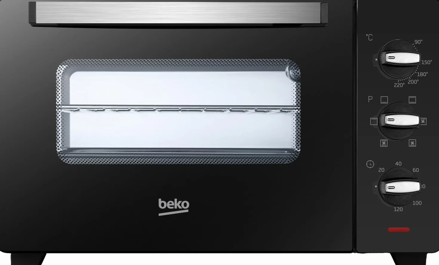 Beko BMOF30B kuchenka elektryczna, pieczenie wentylatorowe, 30 litrów, 1600 W, 4 funkcje, minutnik 120 min, temperatura do 220° - czarny, 58 x 44,5 x 39,5 cm, 10,5 kg