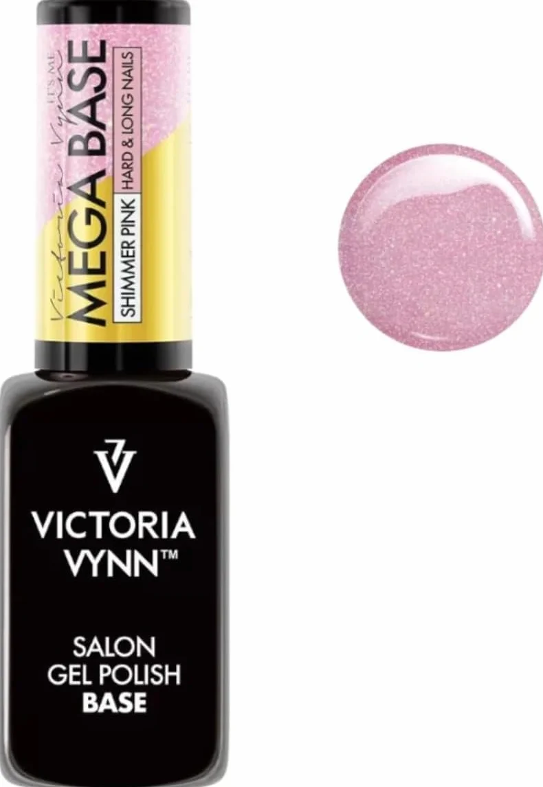 Victoria Vynn Mega Base twarde i długie paznokcie UV-LED Glitter Hybrid Gel lakier do paznokci (błyszczący różowy, 8 ml)
