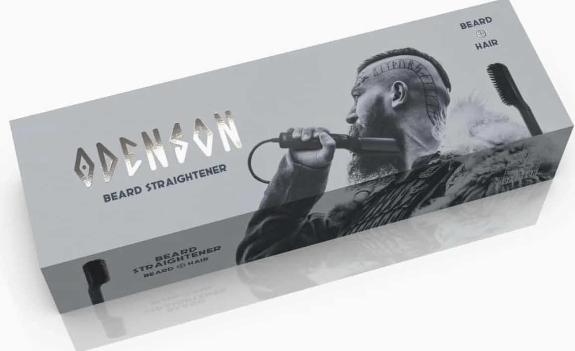 Odenson Beard Straightener Szczotka wygładzająca z drutem do brody, podgrzewany grzebień do pielęgnacji i stylizacji brody