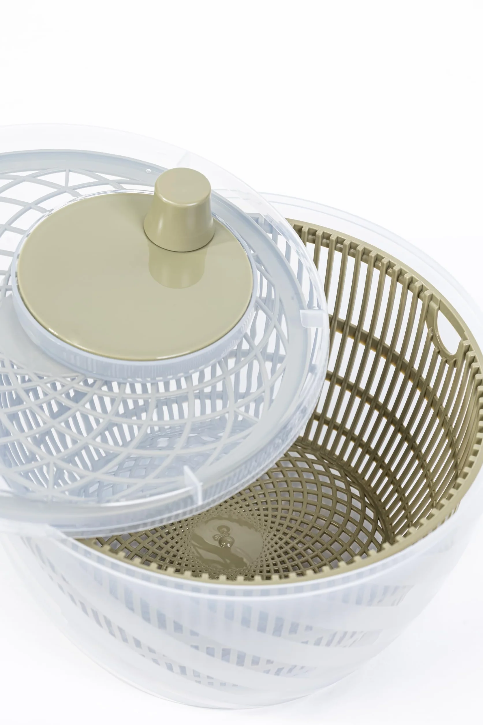 BranQ Home essential GreenSpin, ręczna wirówka do sałaty, warzyw, owoców lub ziół, pojemność kosza 6 l, wykonana z tworzywa sztucznego wolnego od BPA, wymiary: 26 x 26,5 x 17,5 cm
