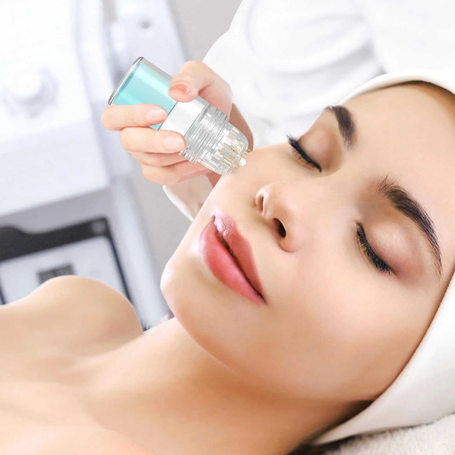Derma Stamp Hydra Needle 20, Microneedling Titanium 20 Pin Długość 1,0 mm, butelka wielokrotnego użytku serum do pielęgnacji skóry i stymulacji wzrostu włosów brody