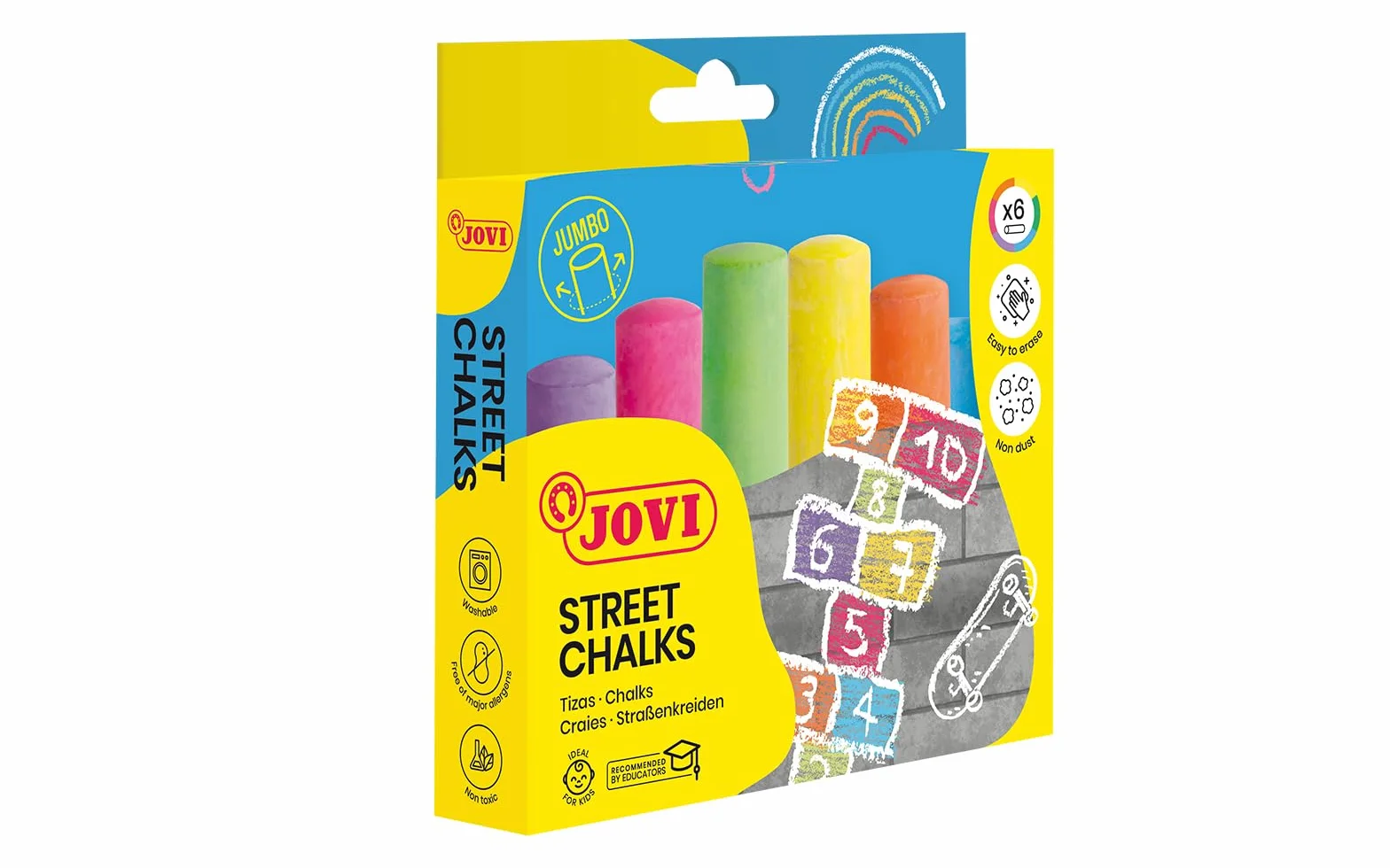 Jovi Maxi Classcolor 1030 Kreda, Wielokolorowy, ‎12.7 x 2.2 x 13 cm; 320 g, 6 Sztuk