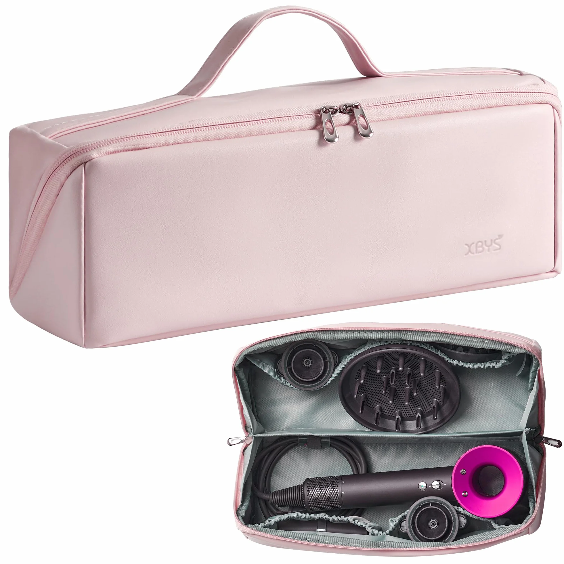 Veki Podróżna na Suszarkę do Włosów, Etui Organizer z PU Skóry, Travel Storage Bag Kompatybilne z Dyson Airwrap Styler, Dyson Supersonic, Shark Flexstyle, Przenośna Torba do Łazienki i Podróży