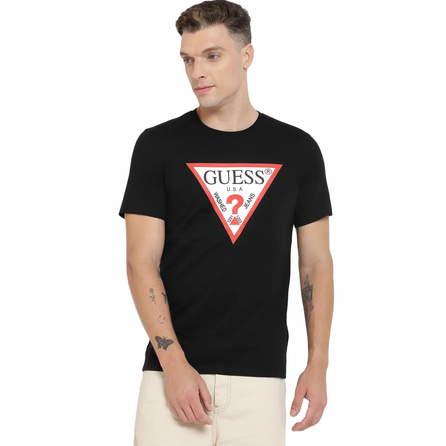 T-shirt uomo Guess logo triangolo grigio ES24GU23 M2YI71I3Z14