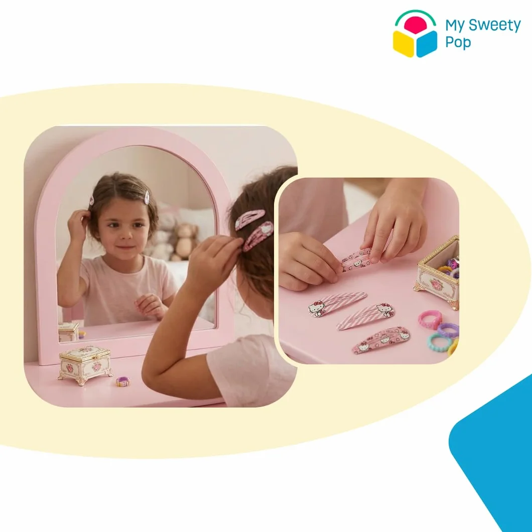 Zestaw 6 spinek do włosów Hello Kitty | 5 cm klipsy do włosów dla dziewczynek, akcesoria do stylizacji włosów Kawaii | Oficjalny pomysł na prezent na urodziny i do szkoły
