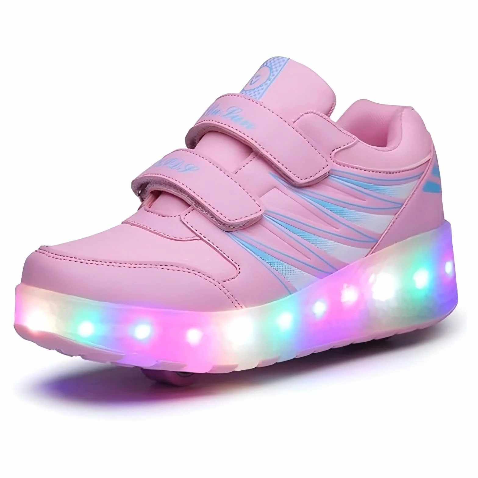 Dziecięce buty z kółkami podświetlane LED Sneakersy z akumulatorem USB Podwójne koło Outdoor Skateboard