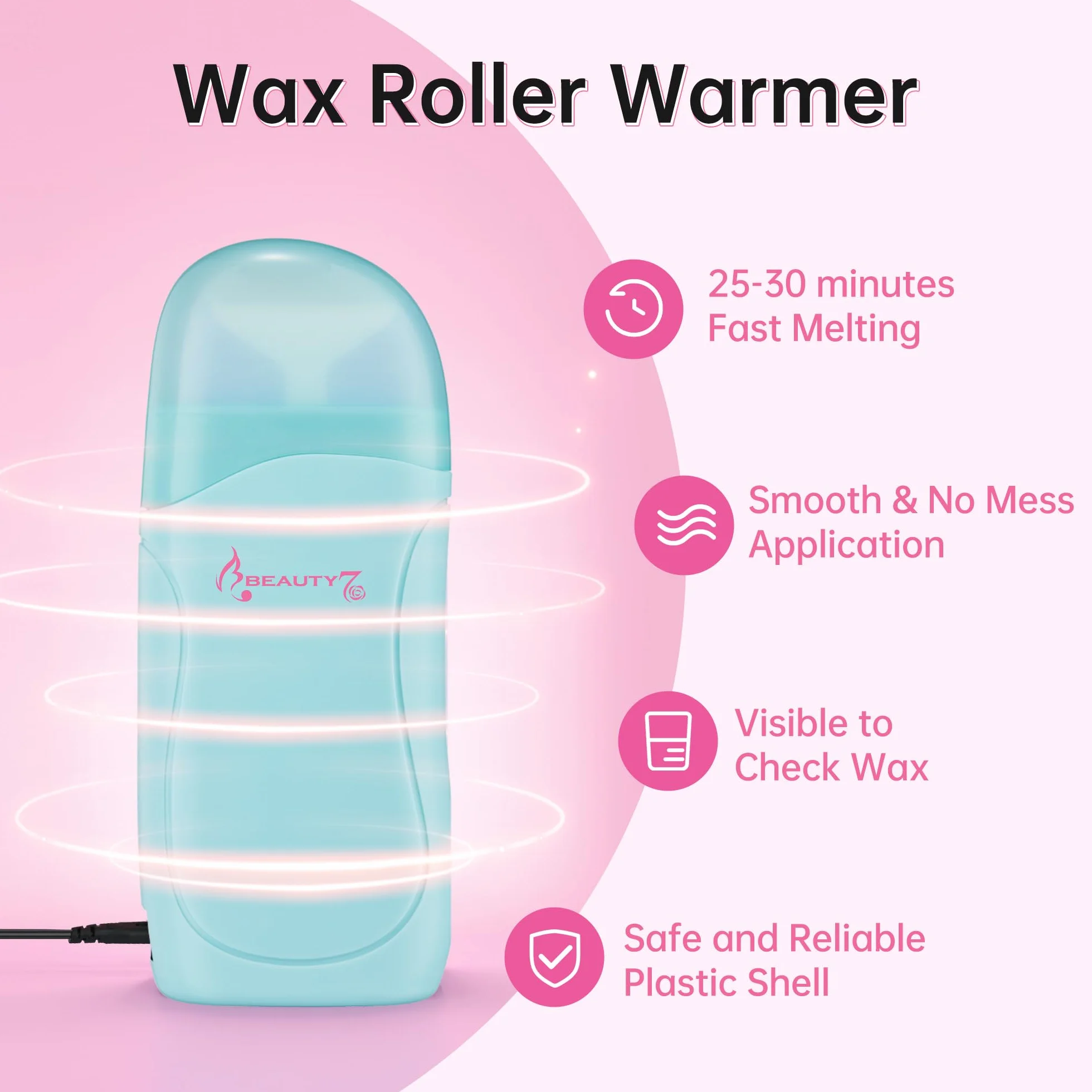 Beauty7 Elektryczny zestaw wkładów woskowych Roll-on Wax do depilacji 100 papierów