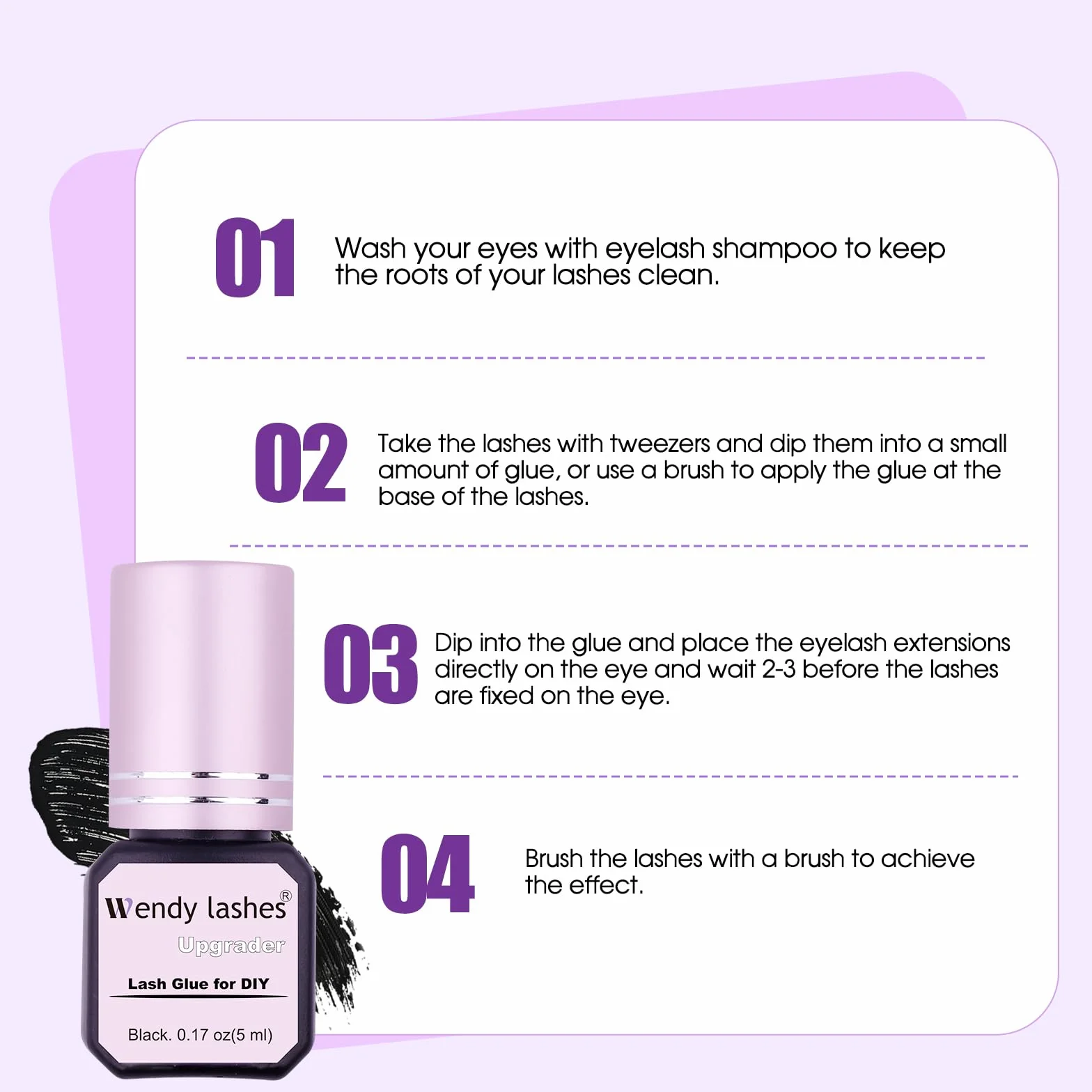 Wendy Lashes Bond Mocny wodoodporny klej do przedłużania rzęs 5 ml