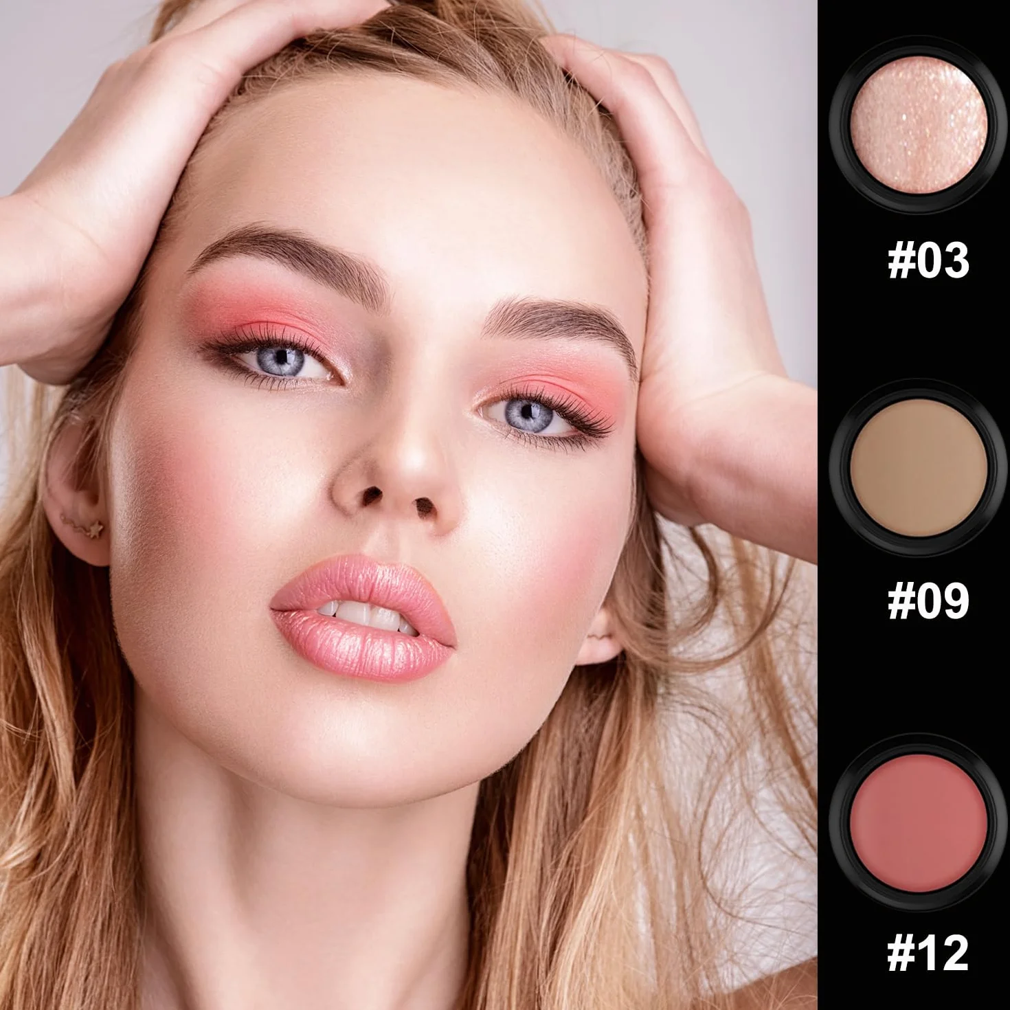 Zestaw kremowych konturówek do makijażu wodoodporny matowy róż bronzer rozświetlacz