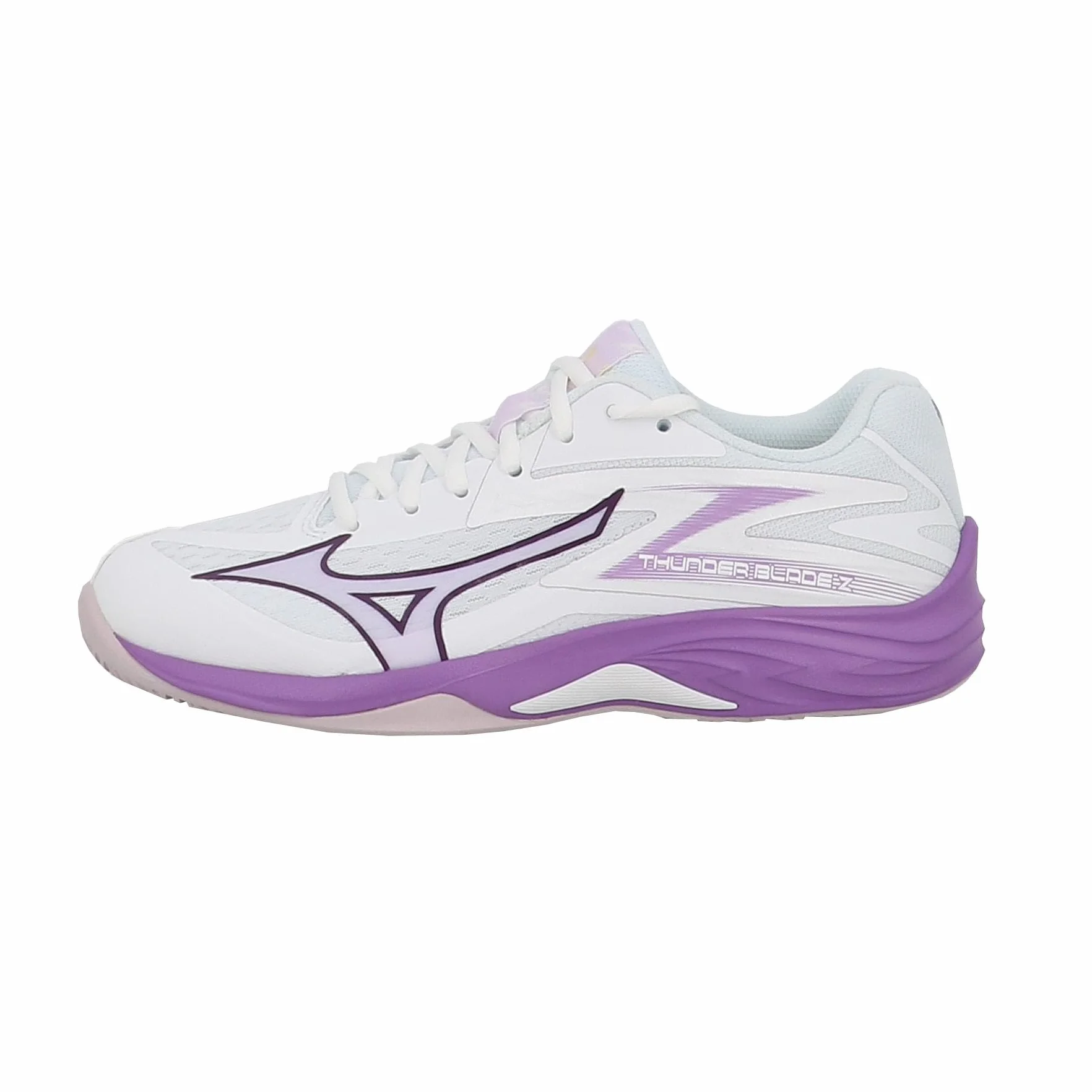 Mizuno Thunder Blade Z V1GC237010 damskie buty do siatkówki, do hali, kolor biały/fioletowy