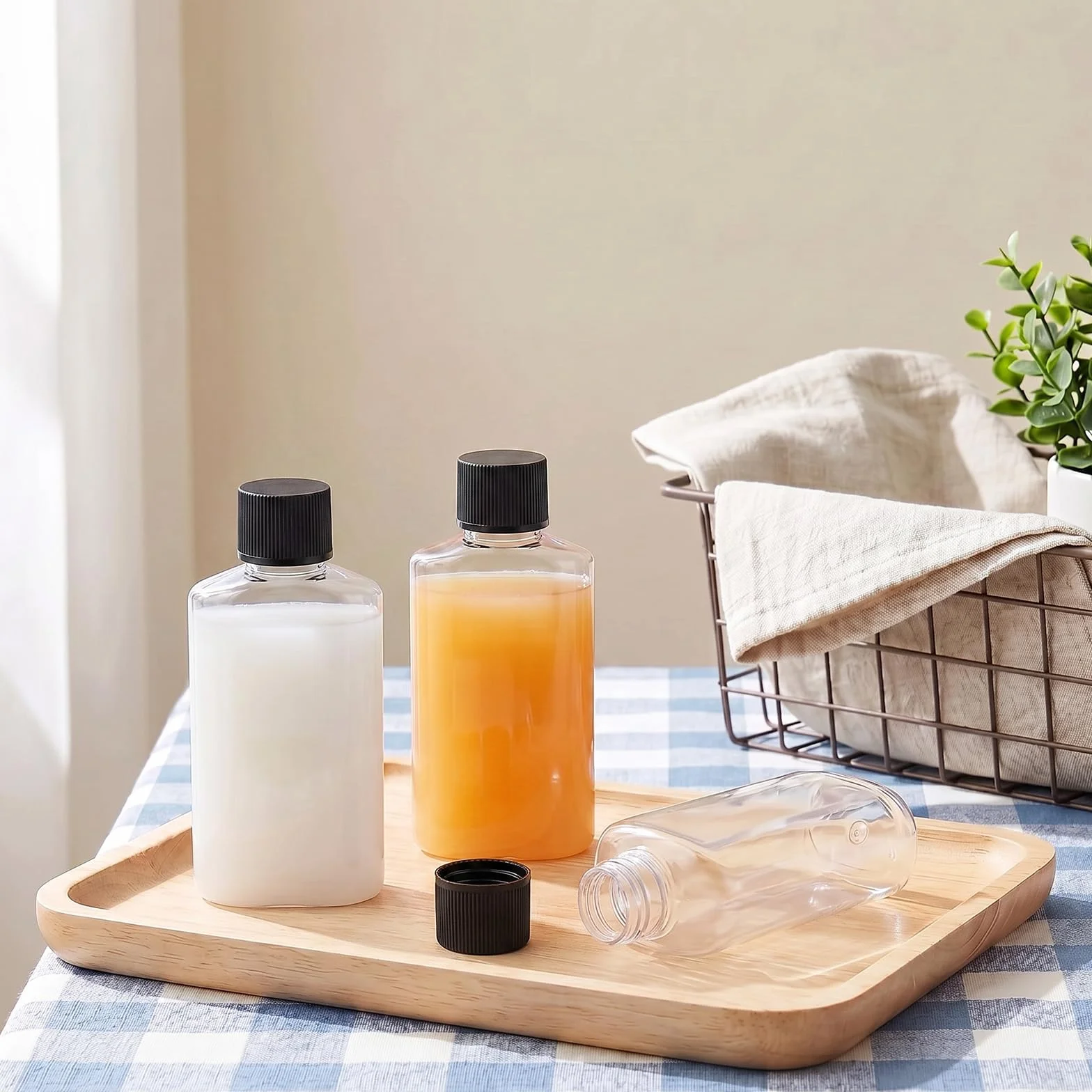 6 sztuk zestaw podróżny do napełniania, 100 ml, przezroczyste butelki podróżne z 16 etykietami, butelki podróżne do napełniania, do szamponu, balsamu, kosmetyków (czarne, 9,3 x 4,6 x 2,5