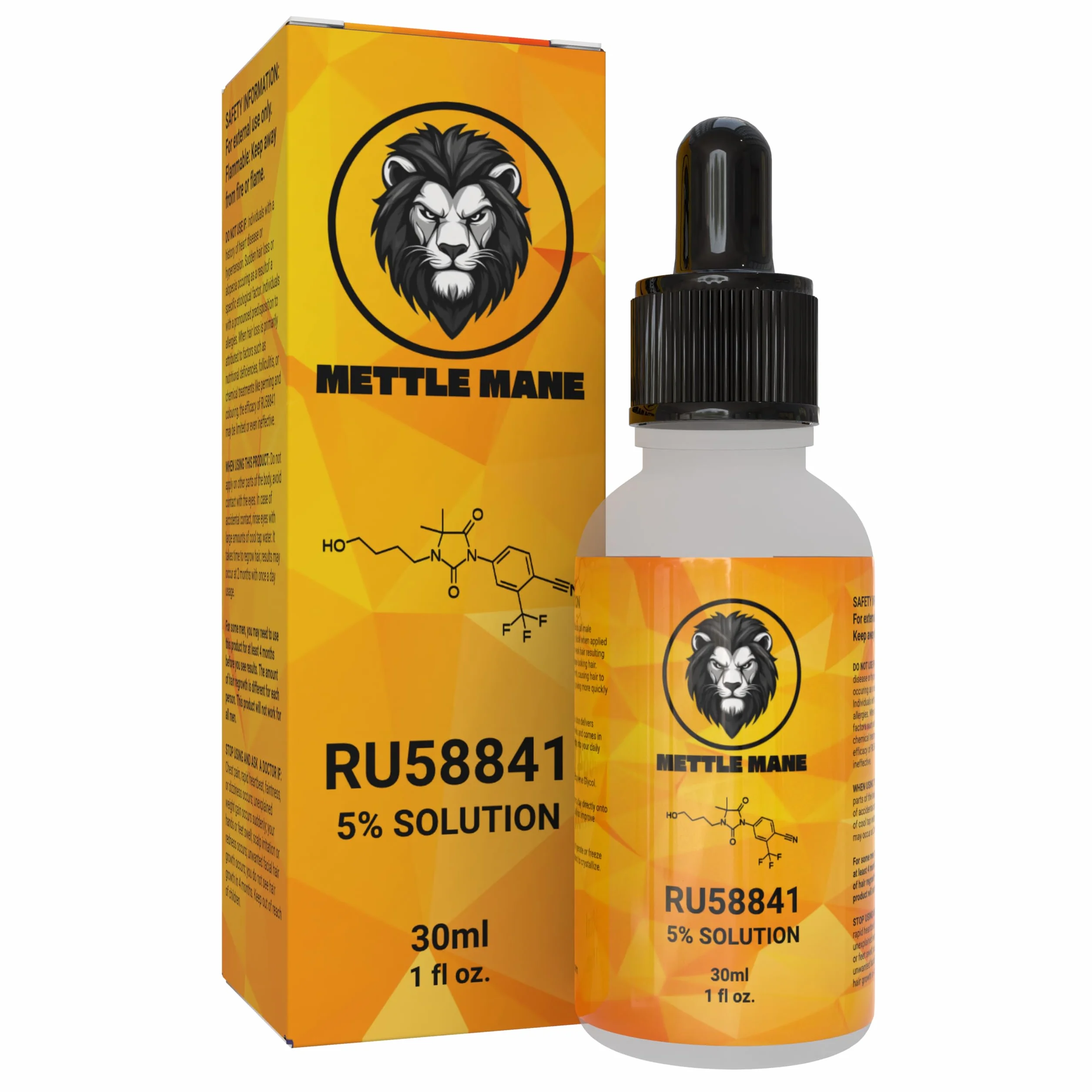 RU58841 5% roztwór (50 mg/ml) - Serum do włosów blokujące DHT - butelka 30 ml