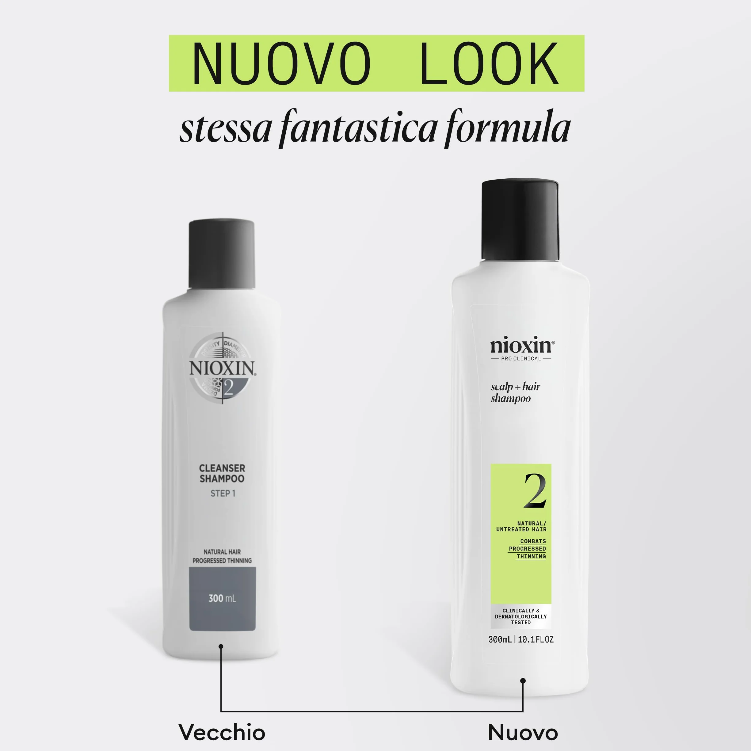 Nioxin System 2 szampon + szampon do włosów, wzmacniający szampon do włosów naturalnych z zaawansowanym przerzedzeniem - z biotyną i niacynamidem (300 ml)