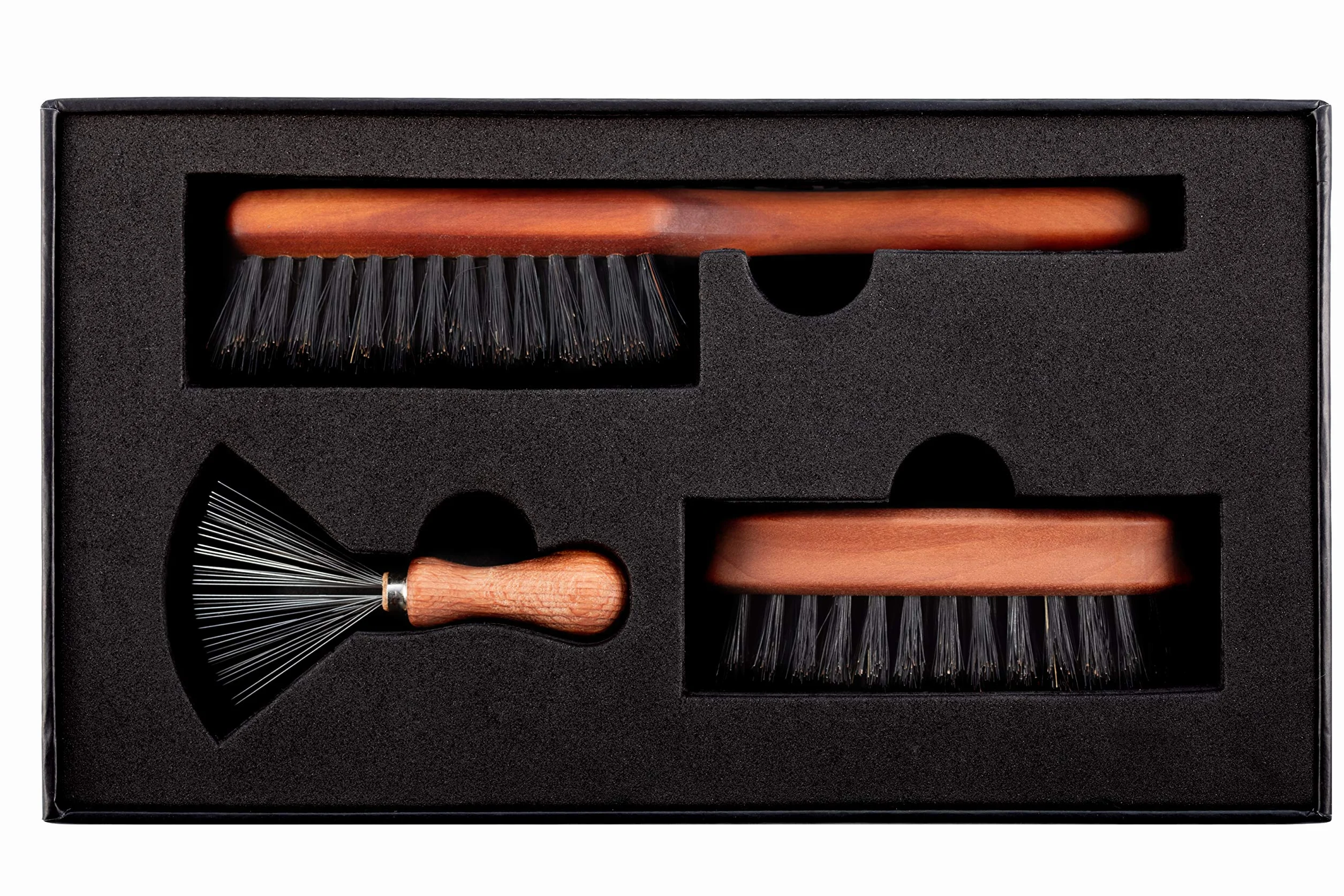 ZilberHaar Bartbürsten-Set mit steifen Borsten - Original-Bartbürste - Taschen-Bartbürste - inkl. Bartbürsten-Reinigungswerkzeug
