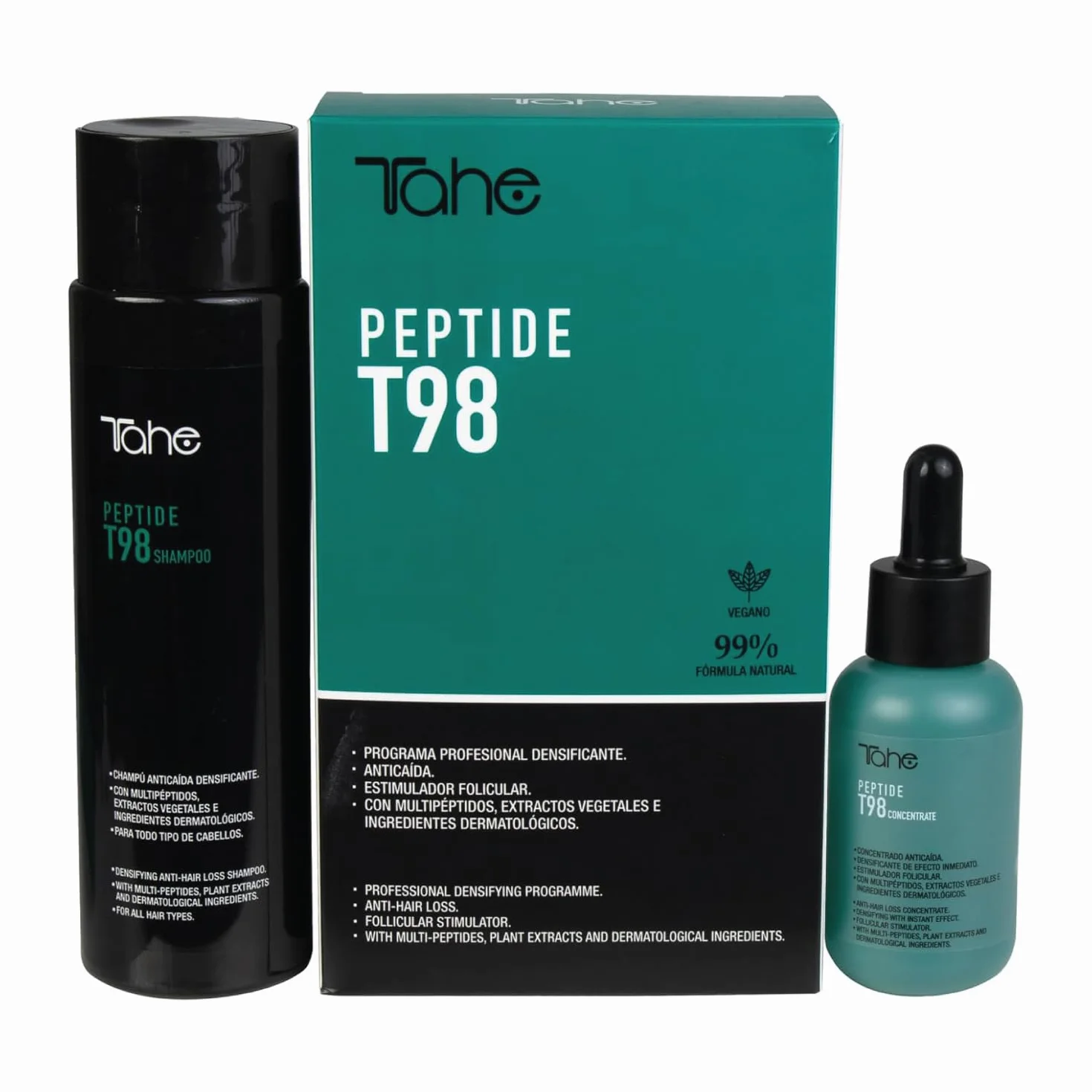 Tahe Peptide T98 Pack Program zapobiegania wypadaniu włosów: Koncentrat leczenia 50 ml + Szampon przeciw upadkowi 300 ml