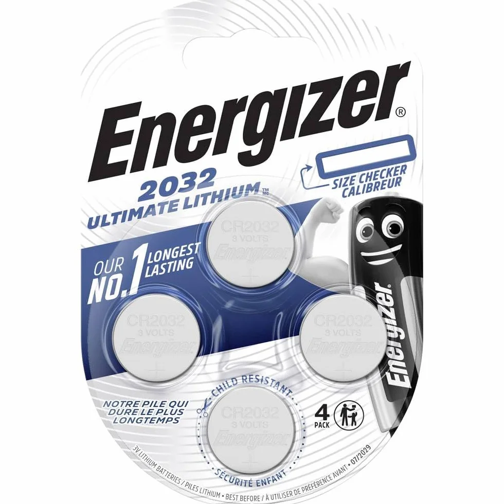 Energizer E301319200 E301319200 Bateria, Srebrny, 2032, 4 Sztuki