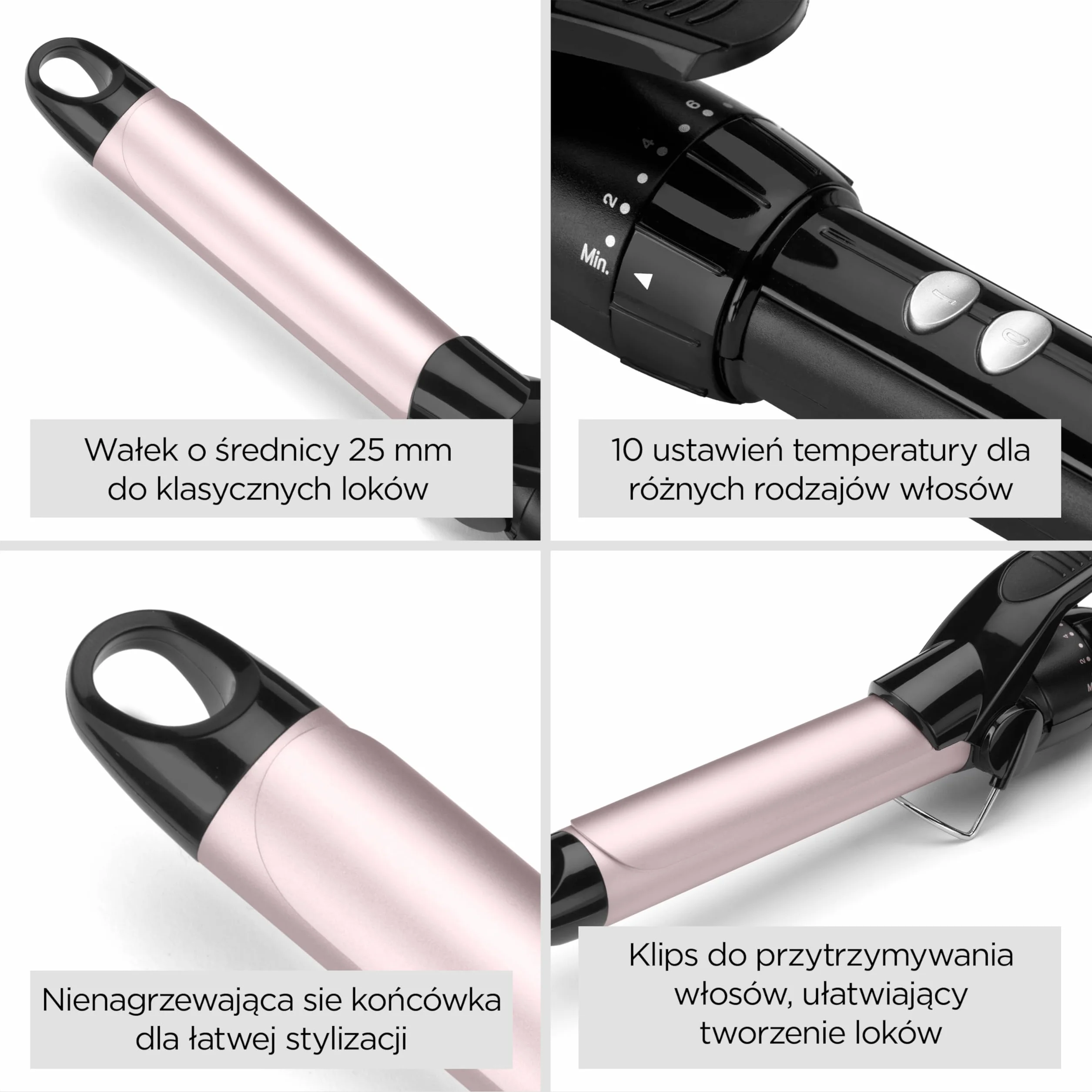 BaByliss Lokówka 25 mm C325E 10 ustawień temperatury wałek satynowy