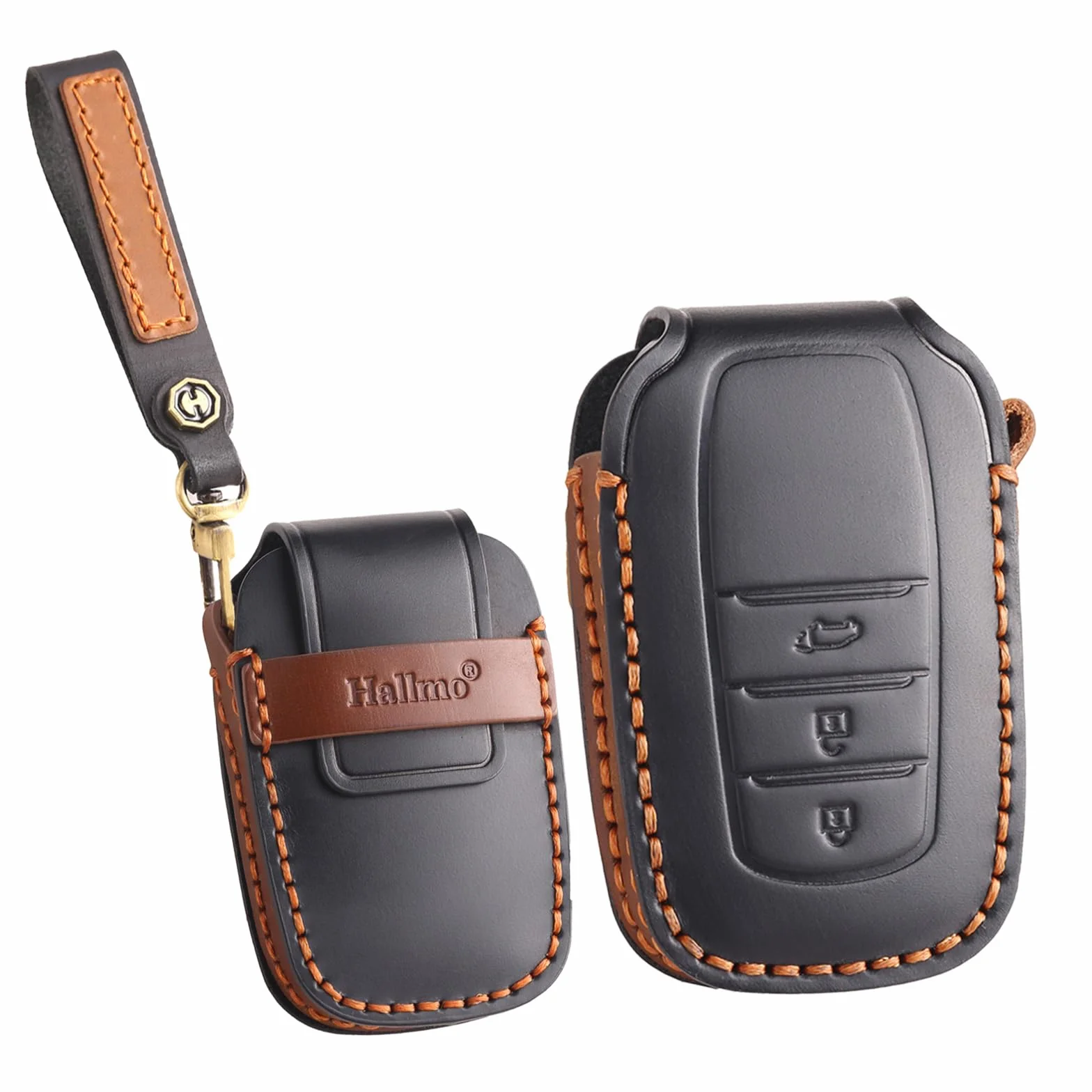 ontto Skórzane etui na kluczyki samochodowe, etui na klucze, etui ochronne, breloczek do kluczy, pasuje do Toyota Corolla Cross GR Yaris, Hybrid Hilux Prius CHR RAV4, Suzuki Swace, akcesoria z 3