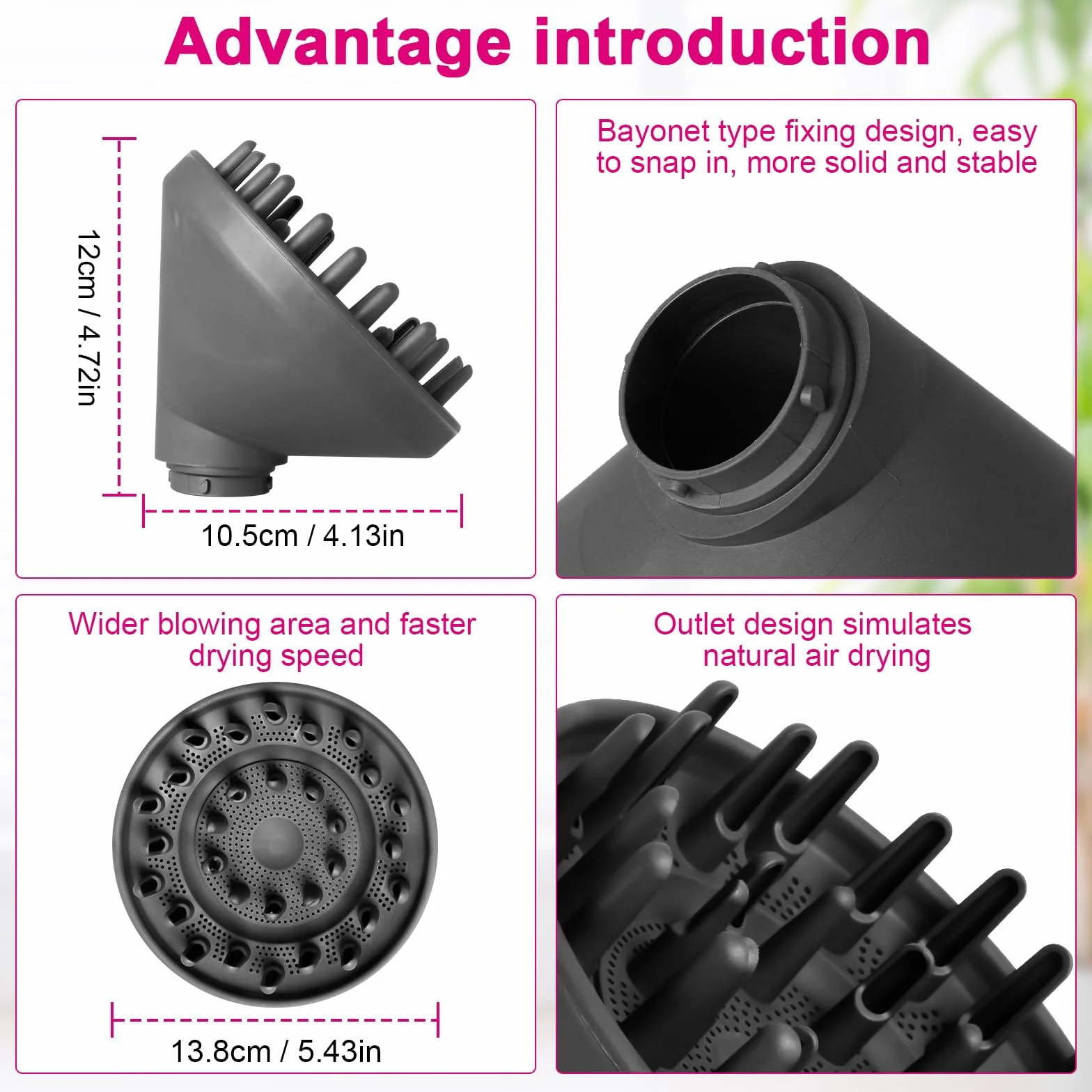 Ulepszona dysza dyfuzora Fixbetter do Dyson Airwrap HS05 HS01, nakładka dyfuzora do lokówki Dyson Konwersja do Dyson Airwrap Styler na suszarkę do włosów