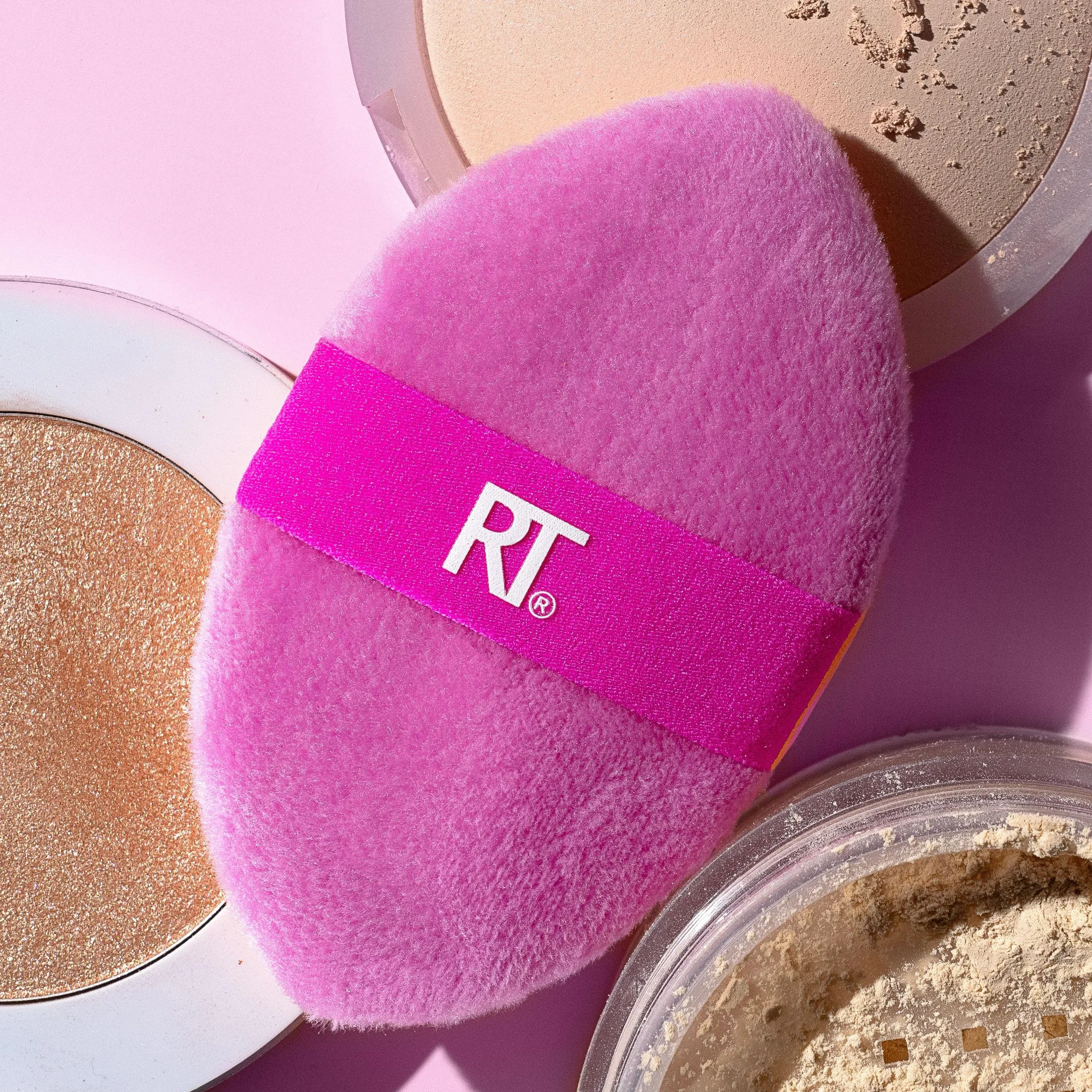 Real Techniques Miracle 2 w 1 pudru + etui podróżne, dwustronna opaska do mieszania makijażu, elastyczna taśma, precyzyjna gąbka do makijażu i pudru, do płynów, kremów i proszków, etui podróżne, 2