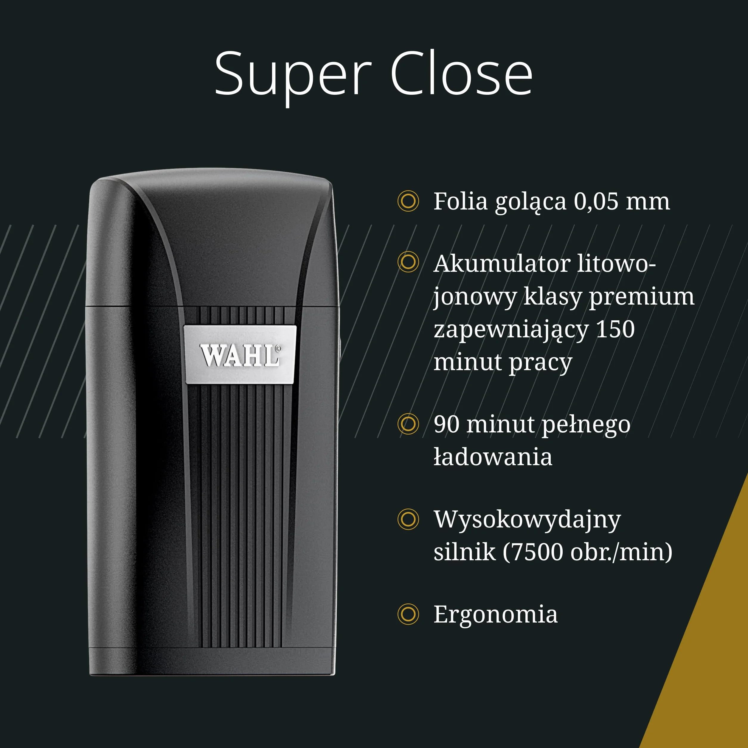 Wahl Super Close - Narzędzie wykończeniowe, golarka dla precyzyjnych zanik