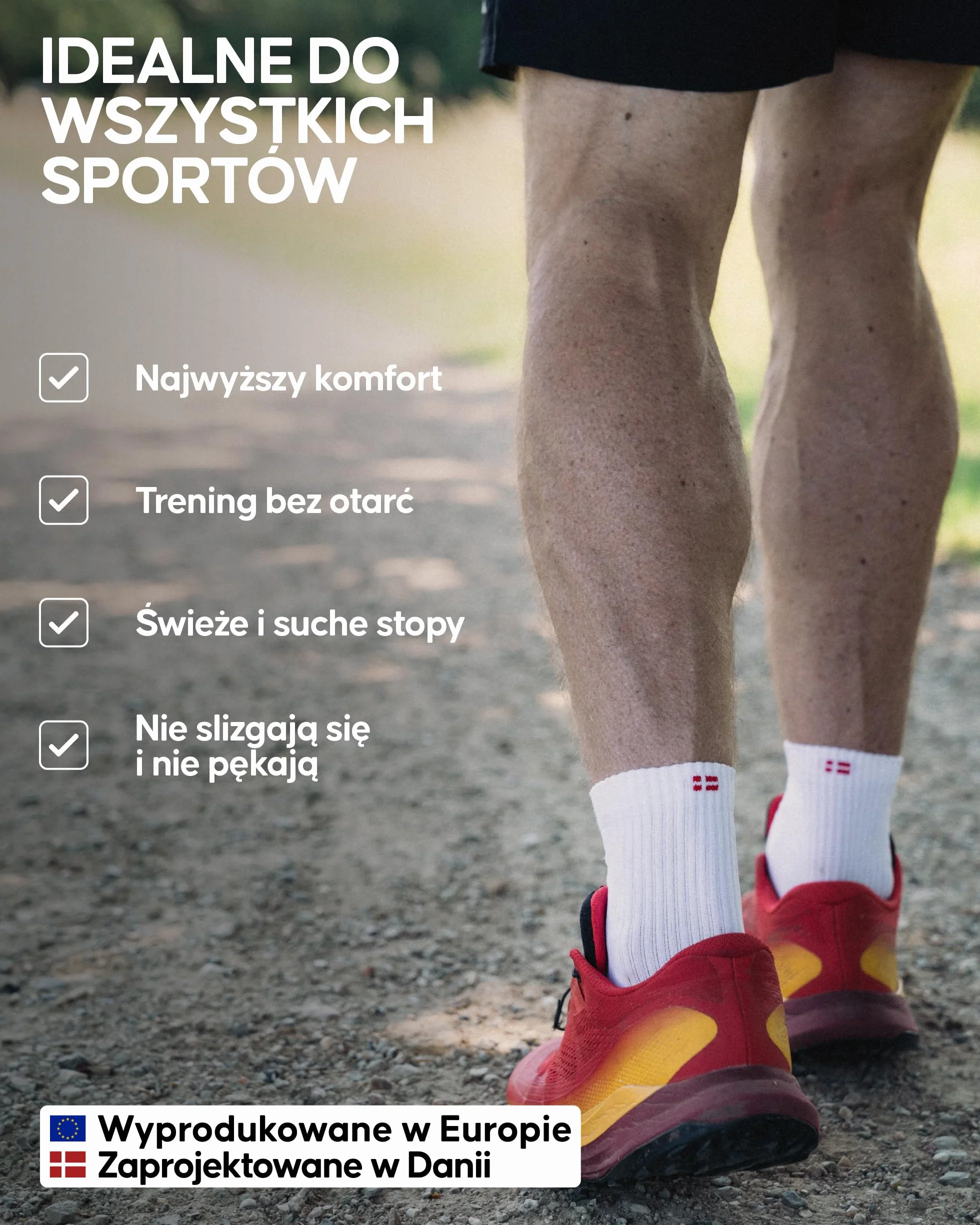 DANISH ENDURANCE Skarpety do Biegania o Precyzyjnym Dopasowaniu, Lekkie Skarpety Sportowe, Unisex, 5-Pak, Biały, 43-47