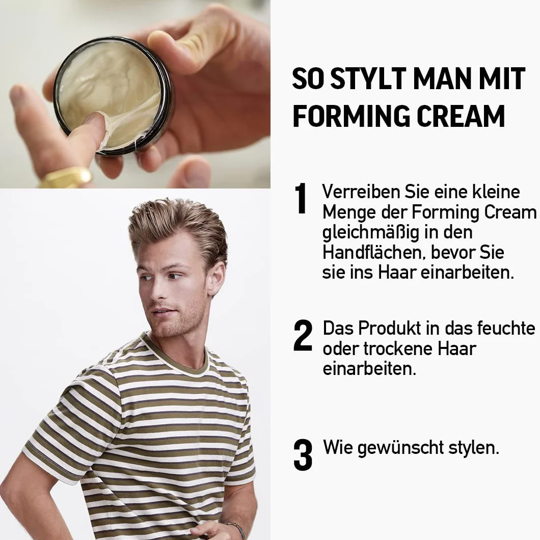 AMERICAN CREW – krem formujący, 85 g, krem do stylizacji dla mężczyzn, produkt do włosów o średniej przyczepności, produkt do stylizacji elastycznie formowanych włosów i wykończenia z naturalnym