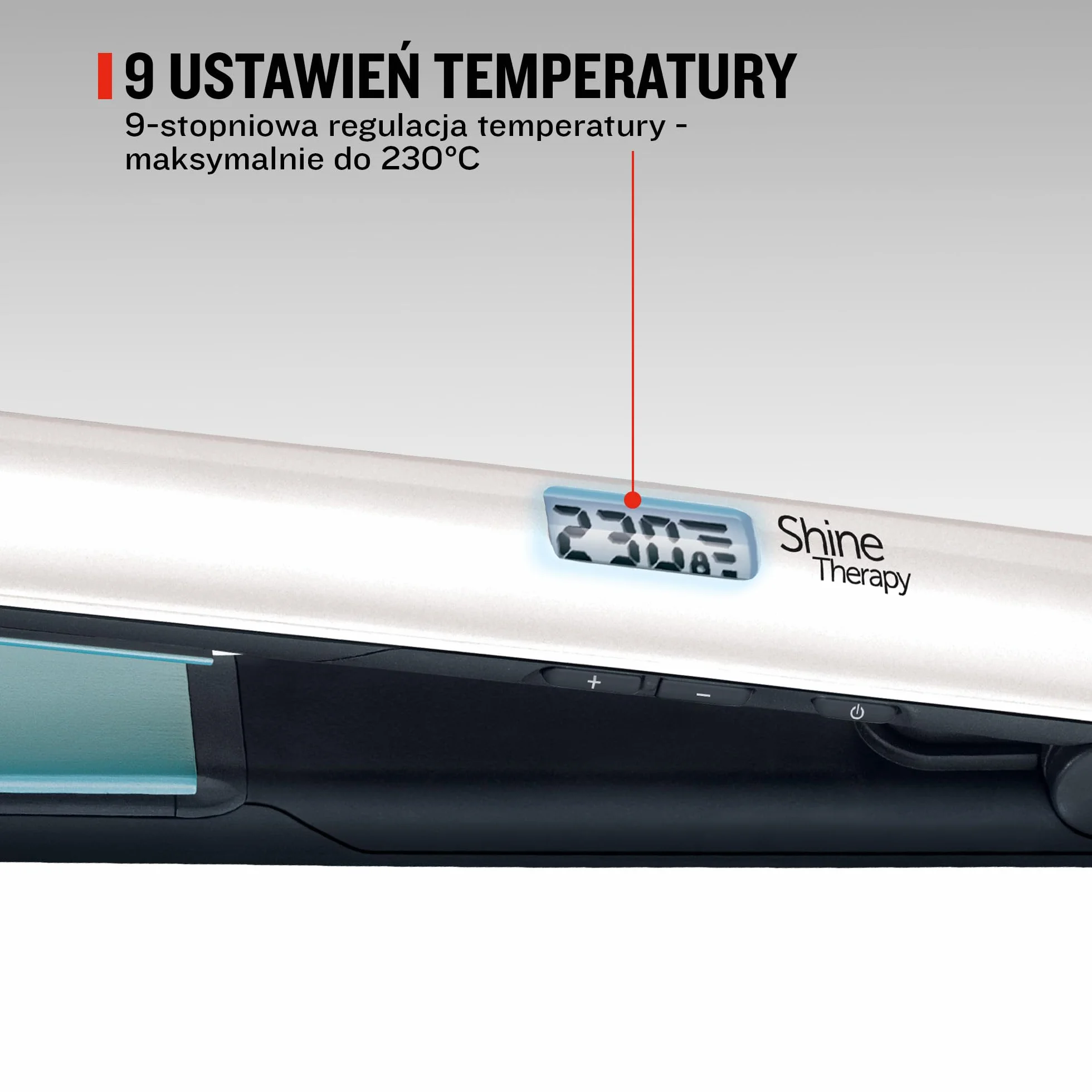 Remington prostownica do włosów, powłoka ceramiczna wzbogacona mikroskładnikami dla większego połysku, wyświetlacz LCD, 150-230°C, Shine Therapy S8500