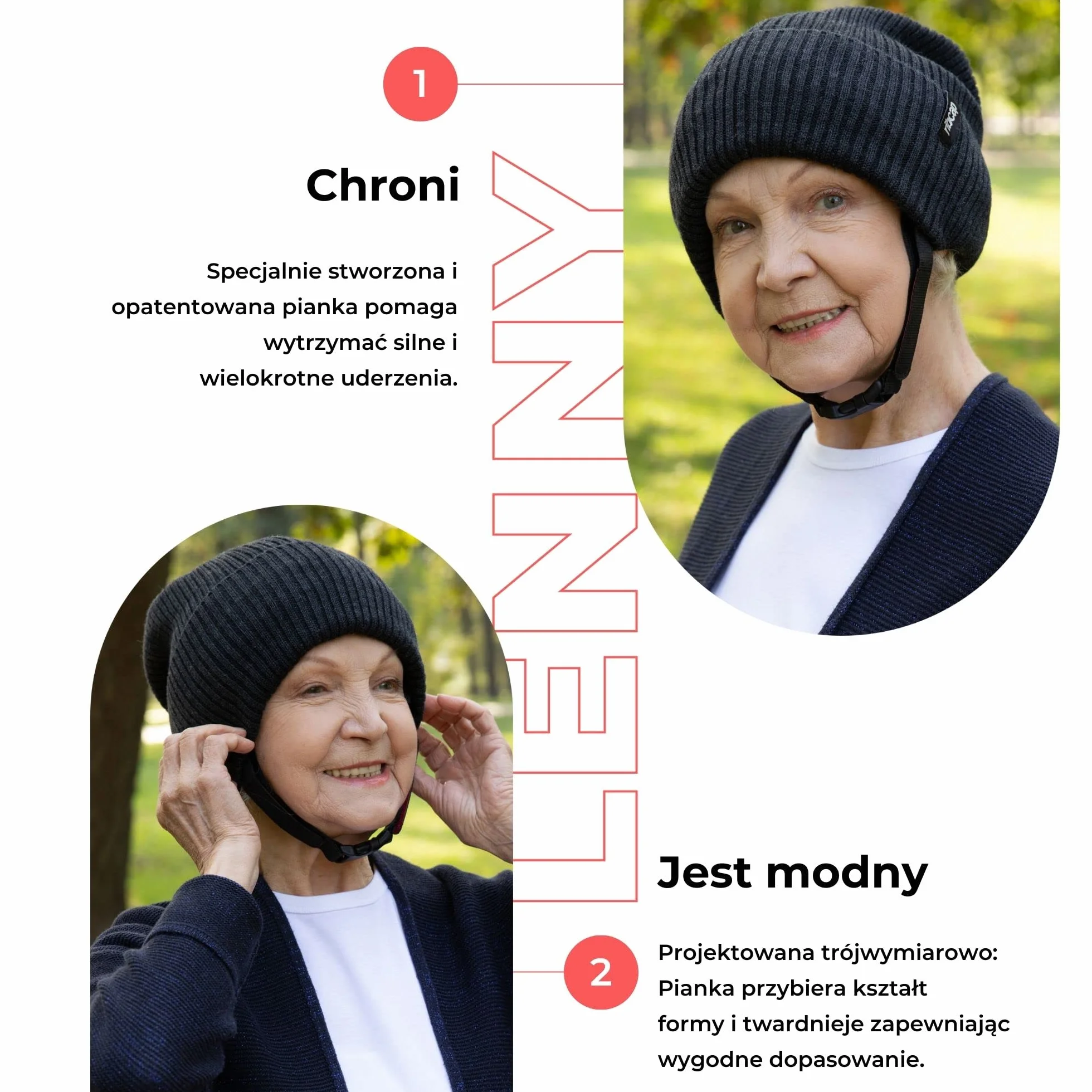 Ribcap Lenny antracyt medium, miękka ochrona głowy, Ø 56-58 cm