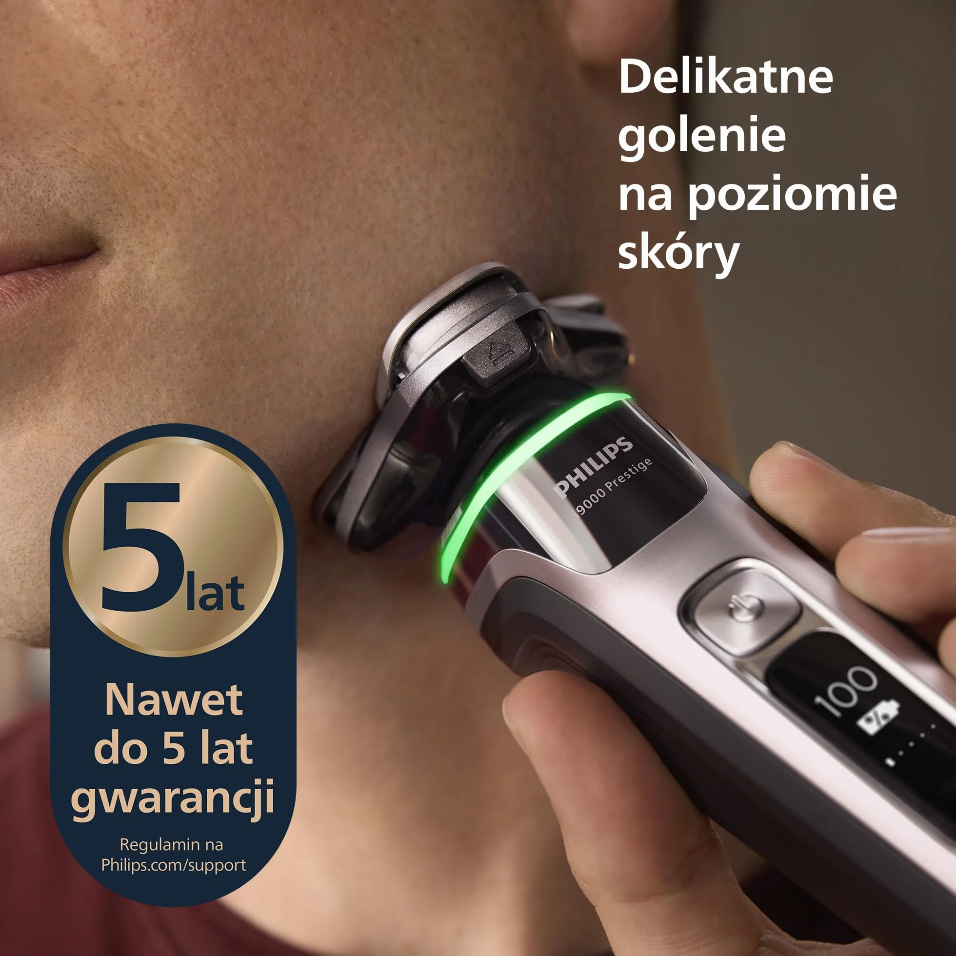 Philips Shaver i9000 Prestige, golarka elektryczna do golenia na sucho i mokro z technologią Skin IQ, System Triple Lift & Cut, podwójne ostrza SteelPrecision 360º, stacja czyszcząca, Model XP9202/30
