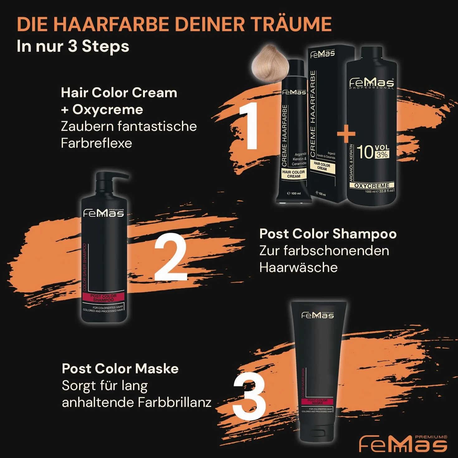 FemMas Krem utleniający w 3% 100 ml I utleniacz do farbowania i tonowania włosów I Łatwe zastosowanie i optymalne trzymanie I Deweloper dla równomiernych rezultatów w jakości salonowej I Hair Color