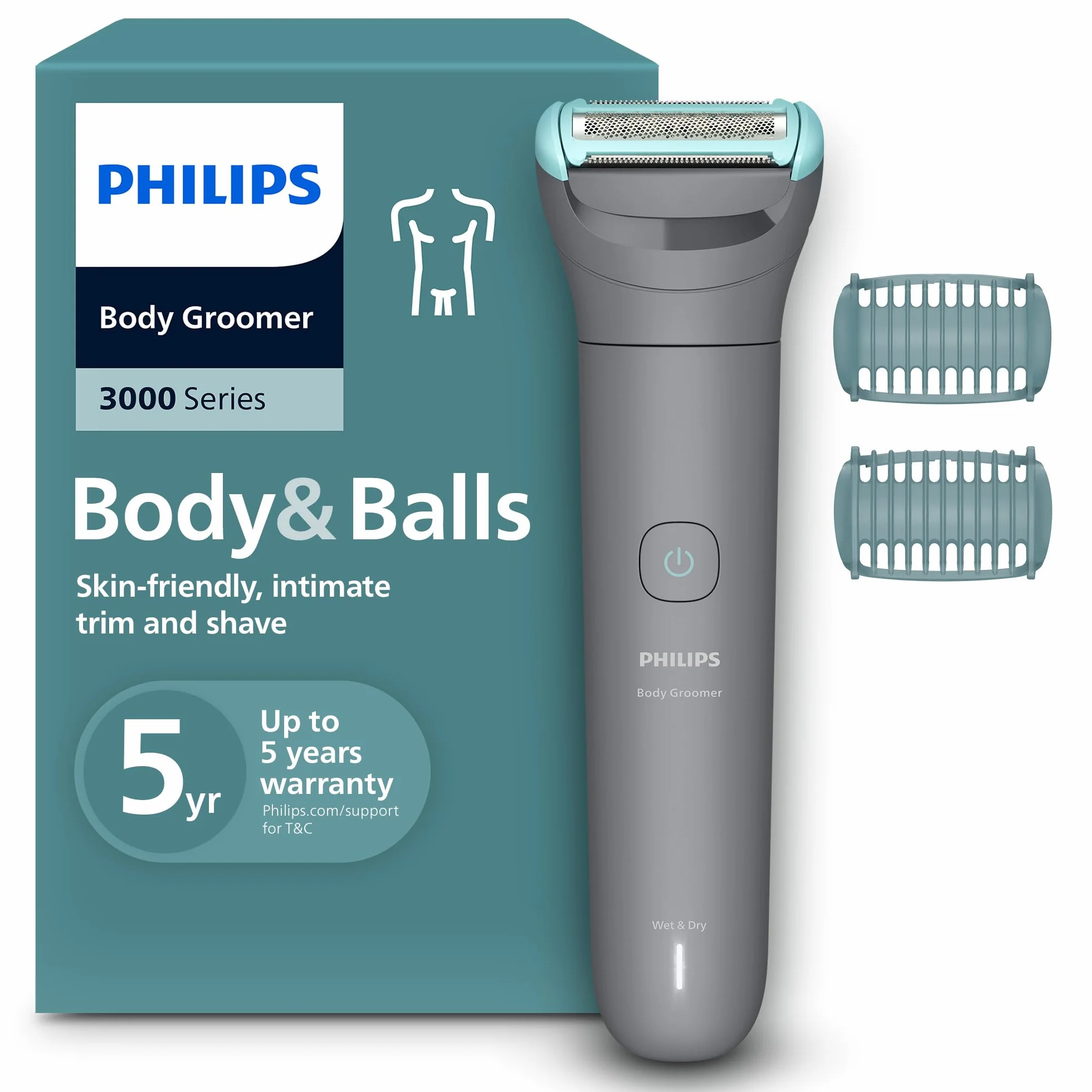 Philips Body Groomer 3000 BG3480/15 trymer do ciała wodoodporny 80 minut