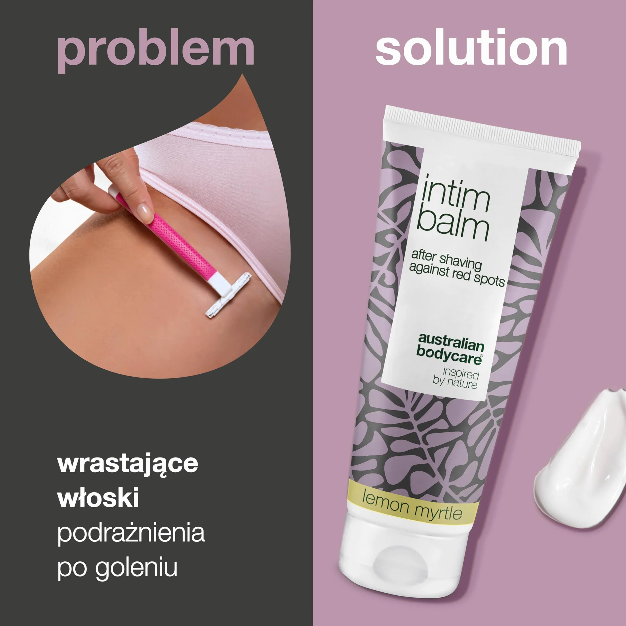 Australian Bodycare Intim Balm, 100ml | Odżywczy balsam po goleniu do okolic intymnych | Zapobiega zaczerwienieniu, wrastaniu włosków, podrażnieniom po goleniu | Z 100% Olejkiem z Drzewa Herbacianego