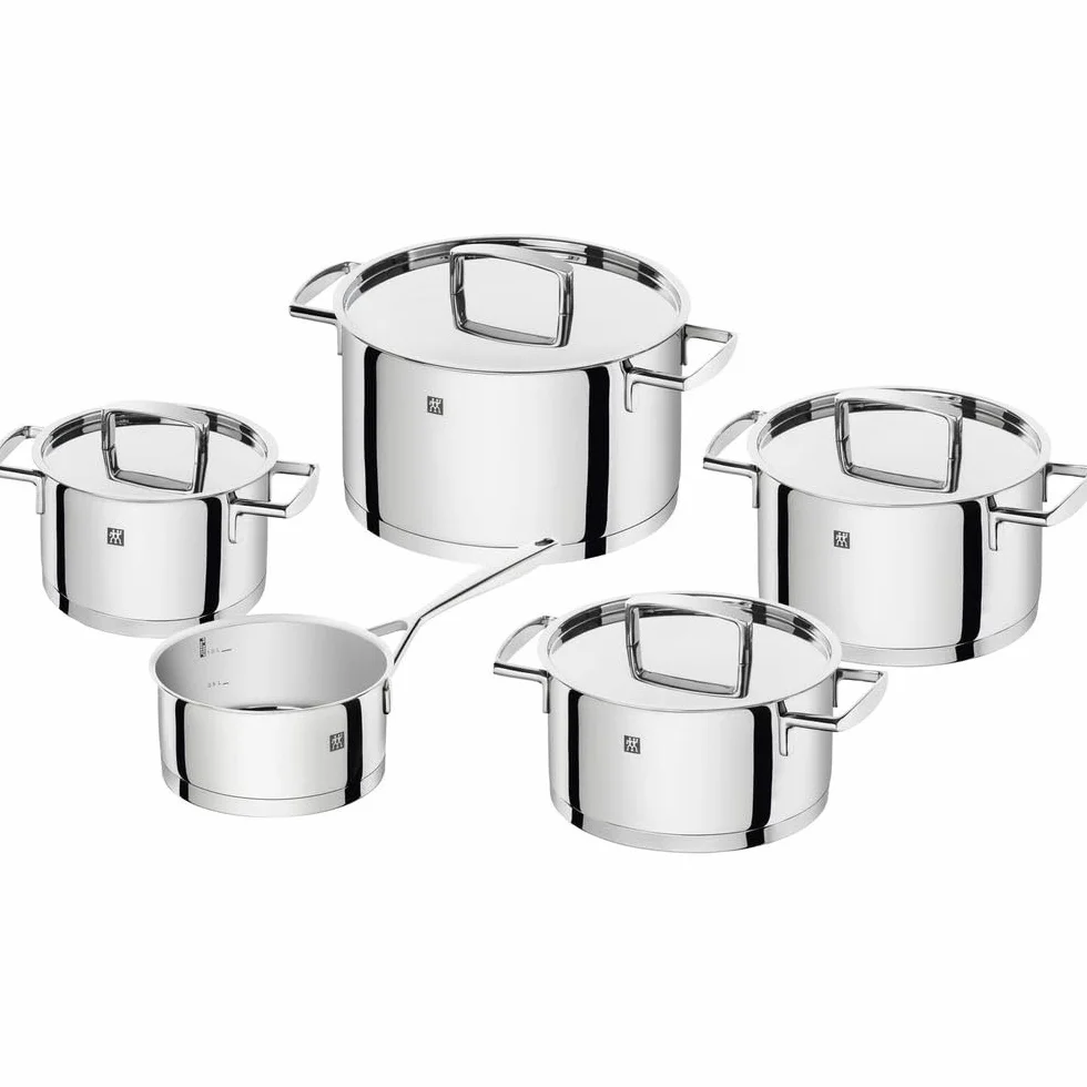 ZWILLING Kochtopf-Set, 5-tlg., 4 Deckel, Induktionsgeeignet, Edelstahl, Passion