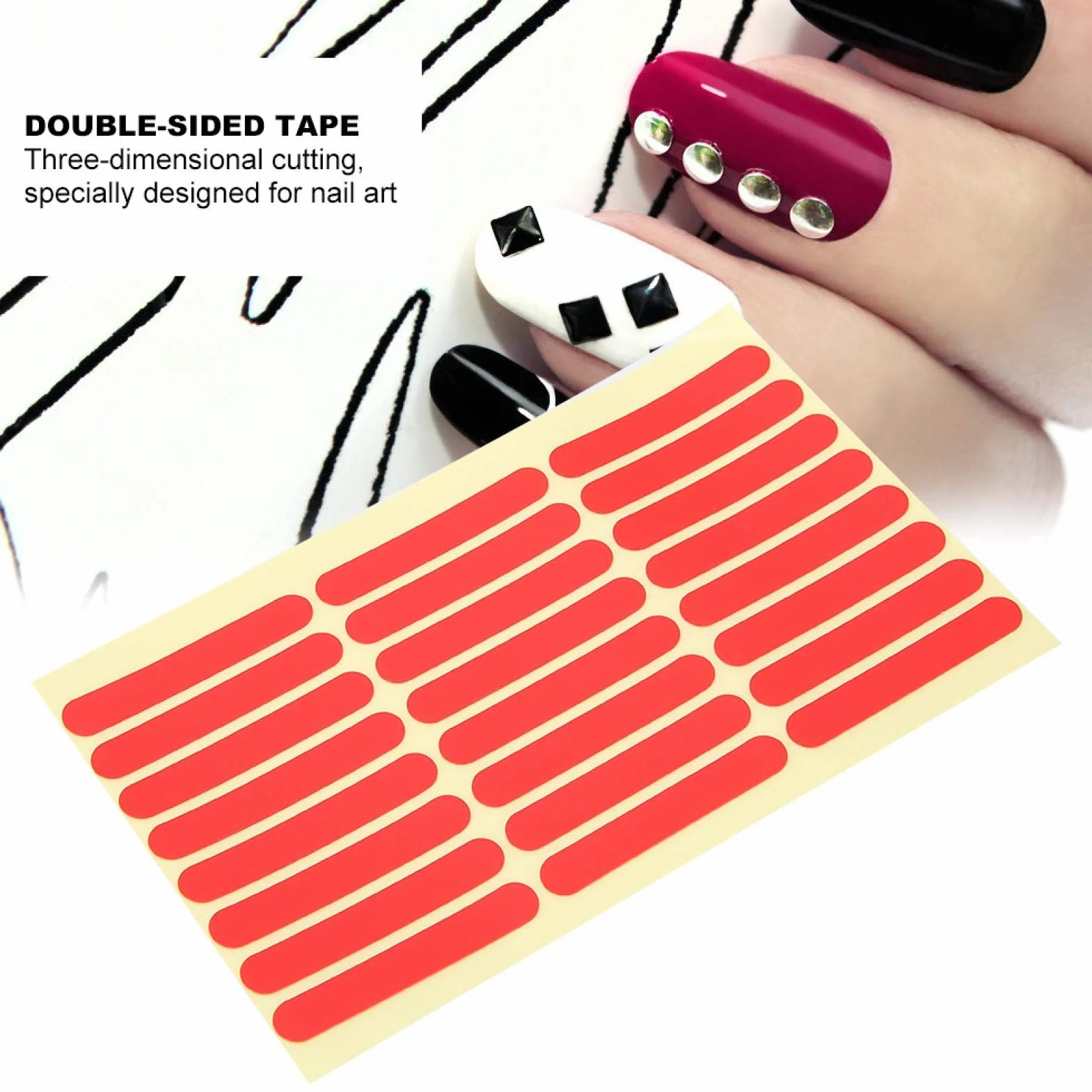 3pcs Nail Art Double-Sided Tape Nail Tip Display Double-Sided Adhesive Manicure Tool Fake Nails Display Stand for Nail Salon