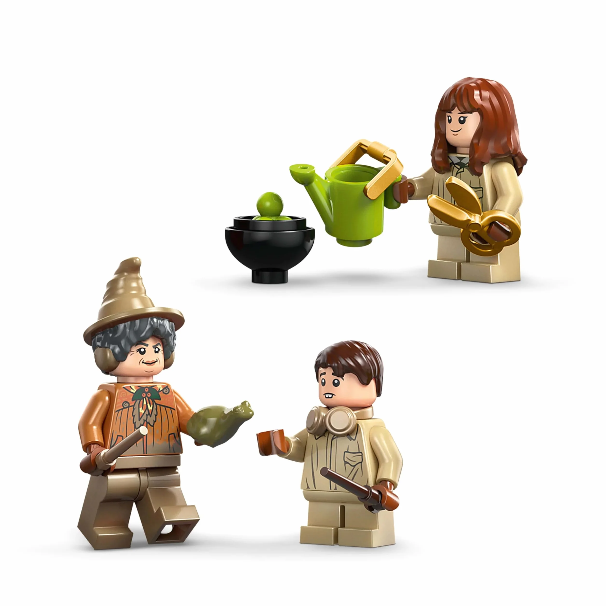 LEGO Harry Potter Zamek Hogwart: zajęcia z zielarstwa, prezent dla 8-latka, chłopca i dziewczynki, zabawka konstrukcyjna dla dziecka z trzema minifigurkami i mandragorą, zestaw modułowy 76445