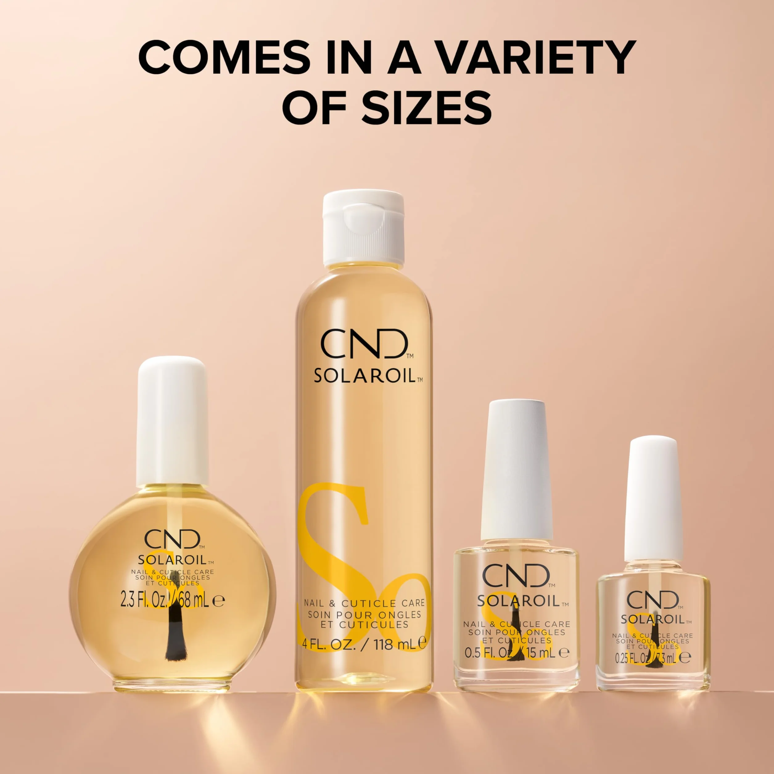 CND - SolarOil, Odżywczy Olejek do Paznokci i Skórek, Naturalna Mieszanka Olejów Jojoba, Witaminy E, Otrębów Ryżowych i Słodkich Migdałów, Nawilża i Pielęgnuje Skórę, 7,3ml