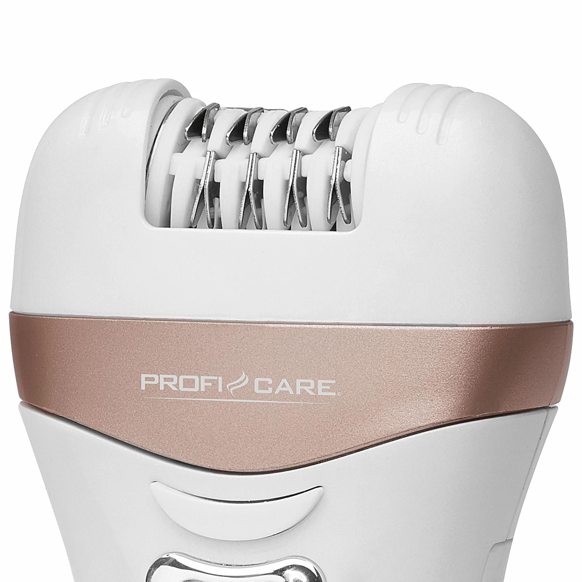 ProfiCare Depilator PC-LBS 3002 3 w 1, Lady Shaver i przyrząd do usuwania zrogowaciałego naskórka w jednym, zasilany akumulatorem, z praktyczną torbą do przechowywania, biało-szampański