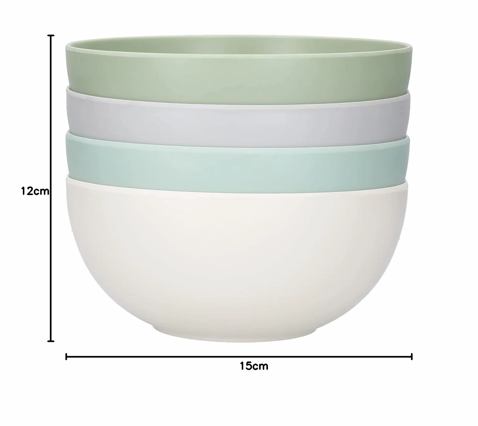 KitchenCraft Zestaw Misek Colourworks Classics, 28 cm, 750 ml, Melamina, 4 Sztuki – Wielokolorowe
