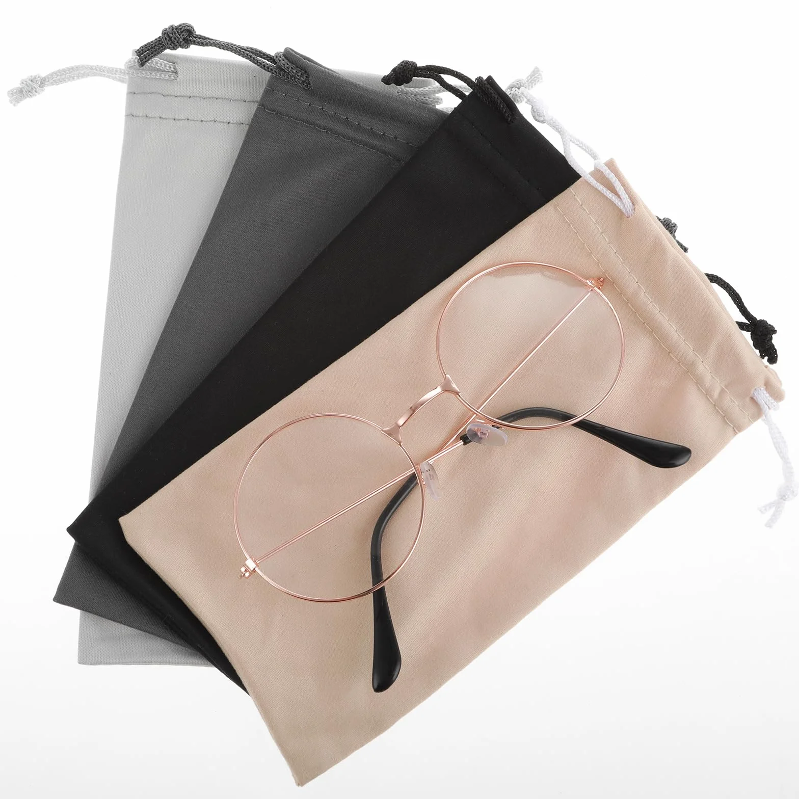 Bremorou 4 szt. miękkie etui na okulary przeciwsłoneczne 6,9 x 9 cm etui na okulary z mikrofibry pokrowiec na okulary pokrowiec torba na okulary przeciwsłoneczne