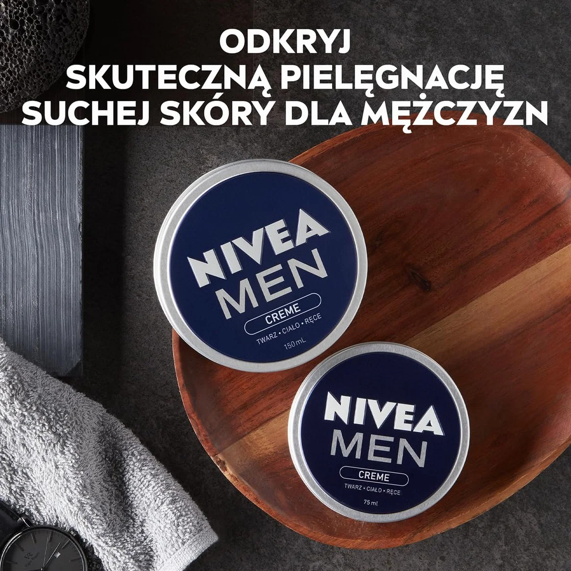 NIVEA MEN Men Creme Uniwersalny nawilżający krem do twarzy, ciała i rąk dla mężczyzn, 150 ml