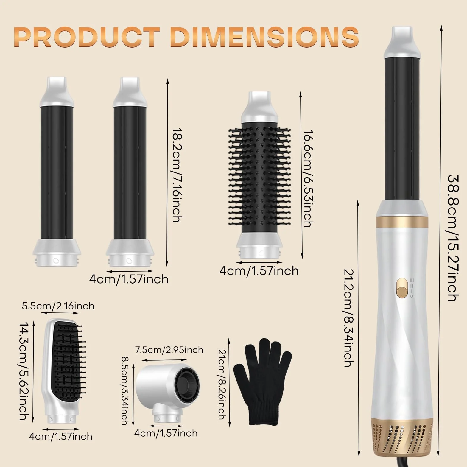 Airstyler 5 w 1 1000 W szczotka z gorącym powietrzem suszarka do włosów z automatyczną lokówką
