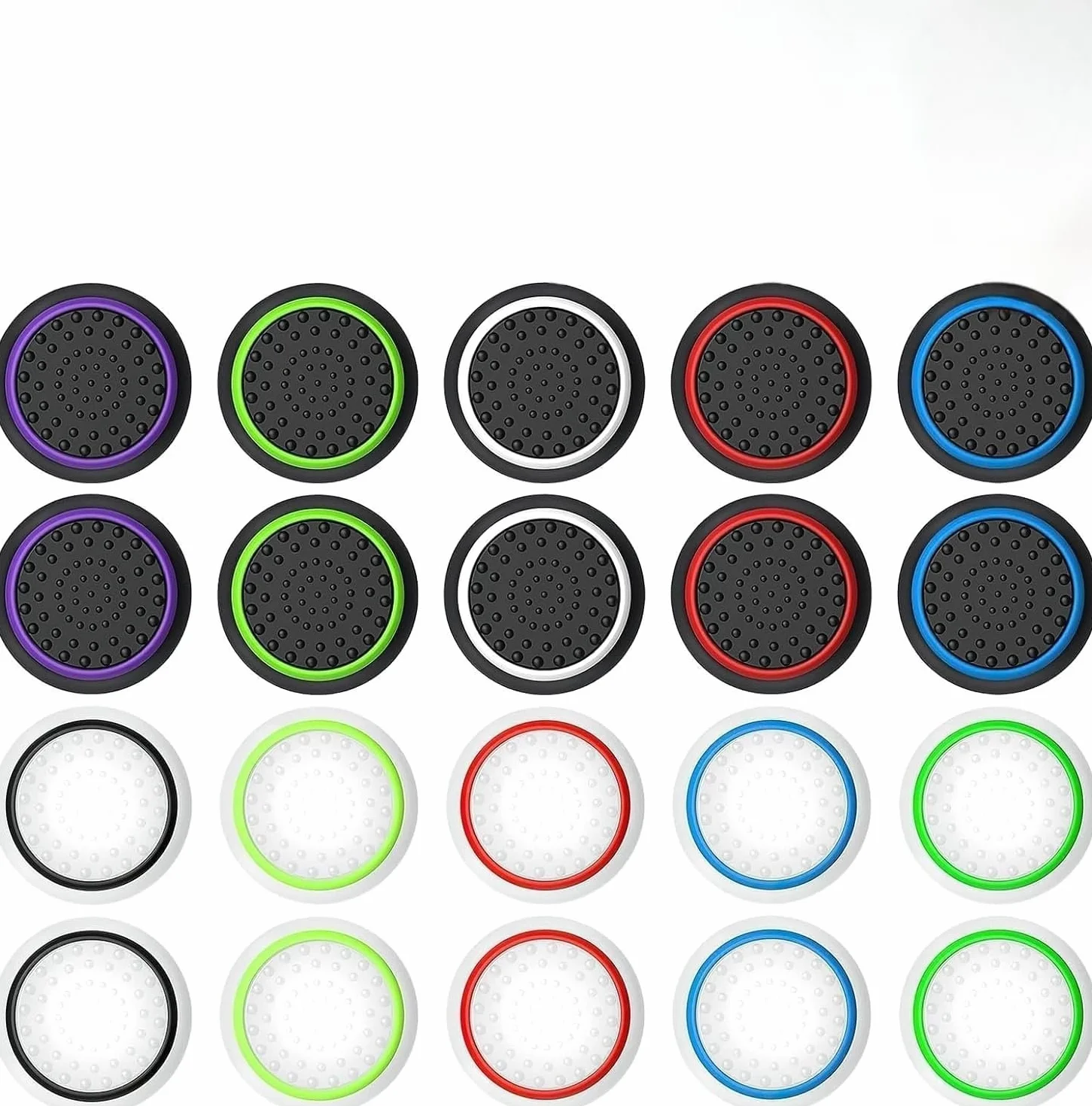 Silikonowe zaślepki na przyciski, osłona ochronna, 20 sztuk uchwytów na joysticki analogowe, akcesoria do kontrolera, nasadki Thumbstick do PS5, PS4, Xbox 360