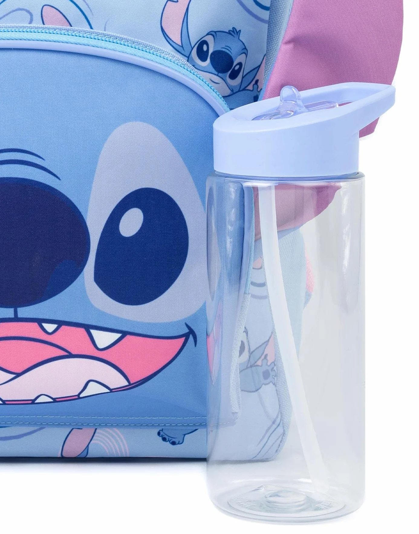 Disney Lilo and Stitch 4-częściowy plecak dziewczyny | Dzieci Chłopcy Obcy Postać 3D Uszy Plecak Torba na lunch Piórnik I Butelka z wodą | Powrót do tornistra Prezenty